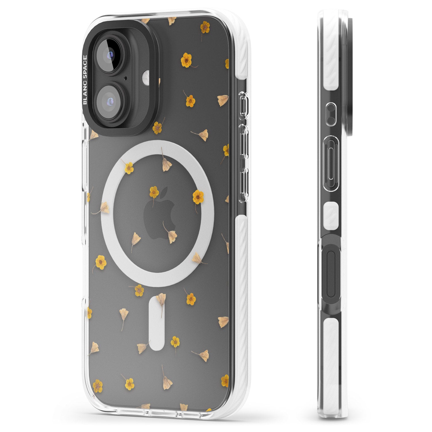 iPhone 16 Pro Max Small Flower Mix - Dried Flower-Inspired Design Black Impact Phone Case