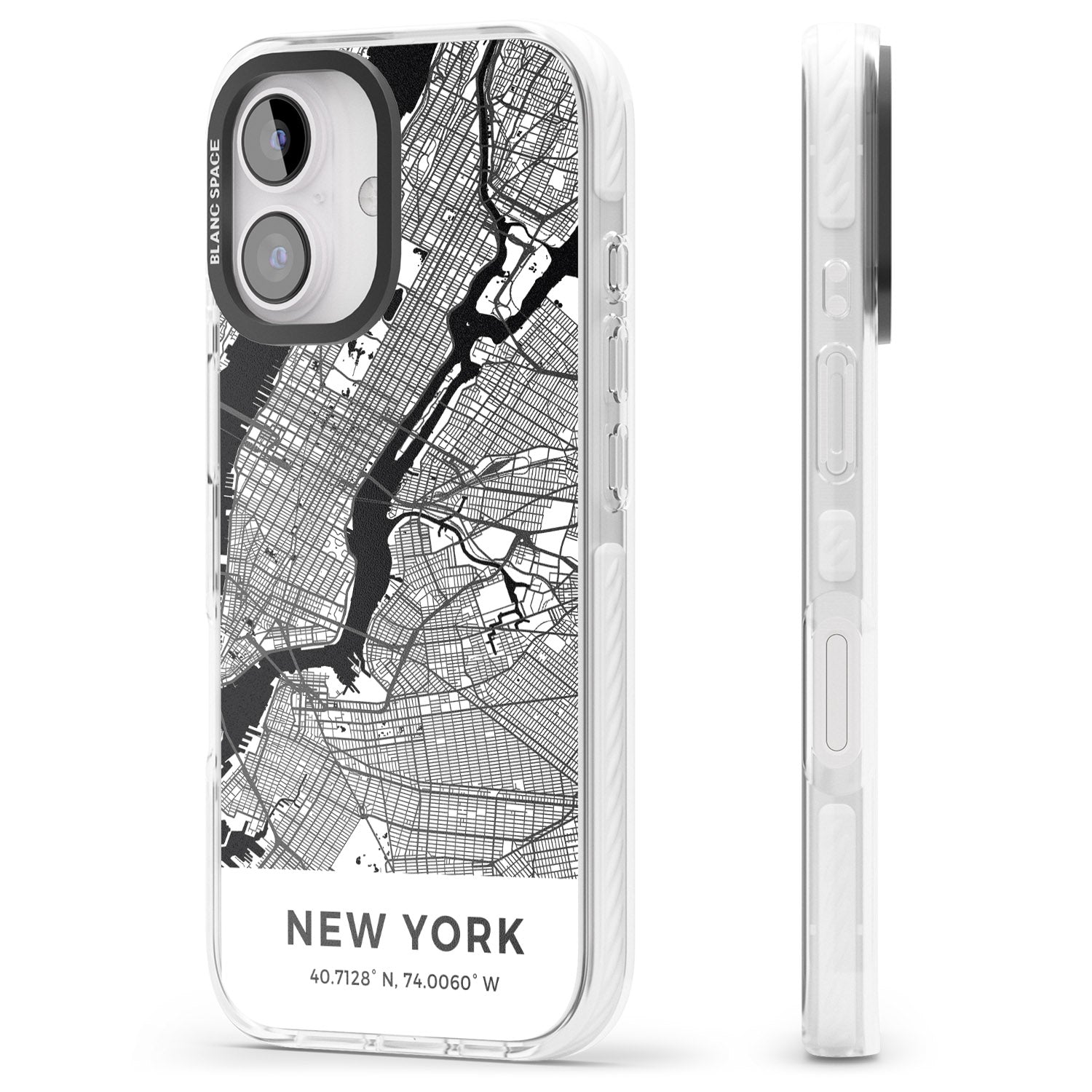 iPhone 16 Pro Max Map of New York, New York Black Impact Phone Case