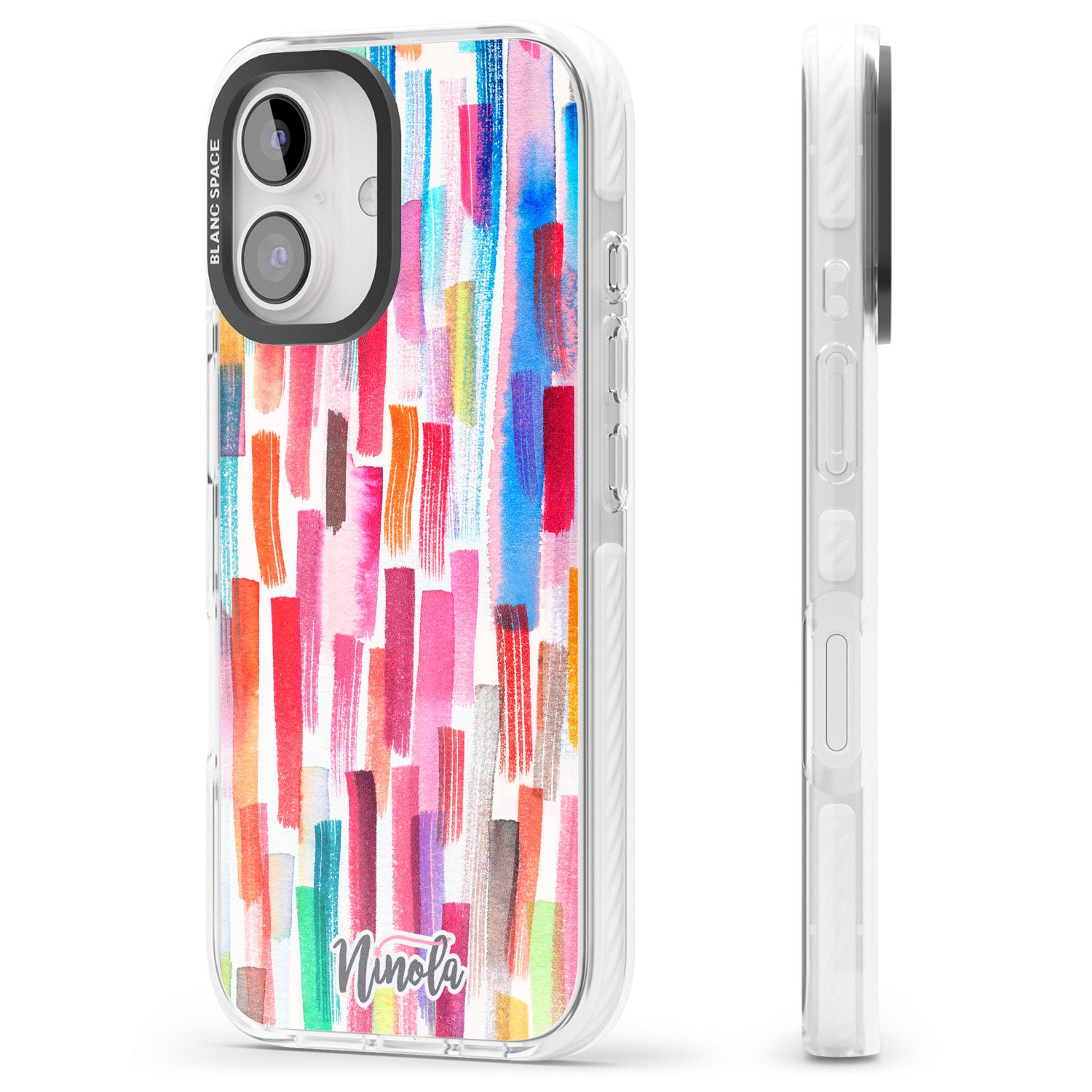 iPhone 16 Pro Max Colorful Brushstrokes Black Impact Phone Case