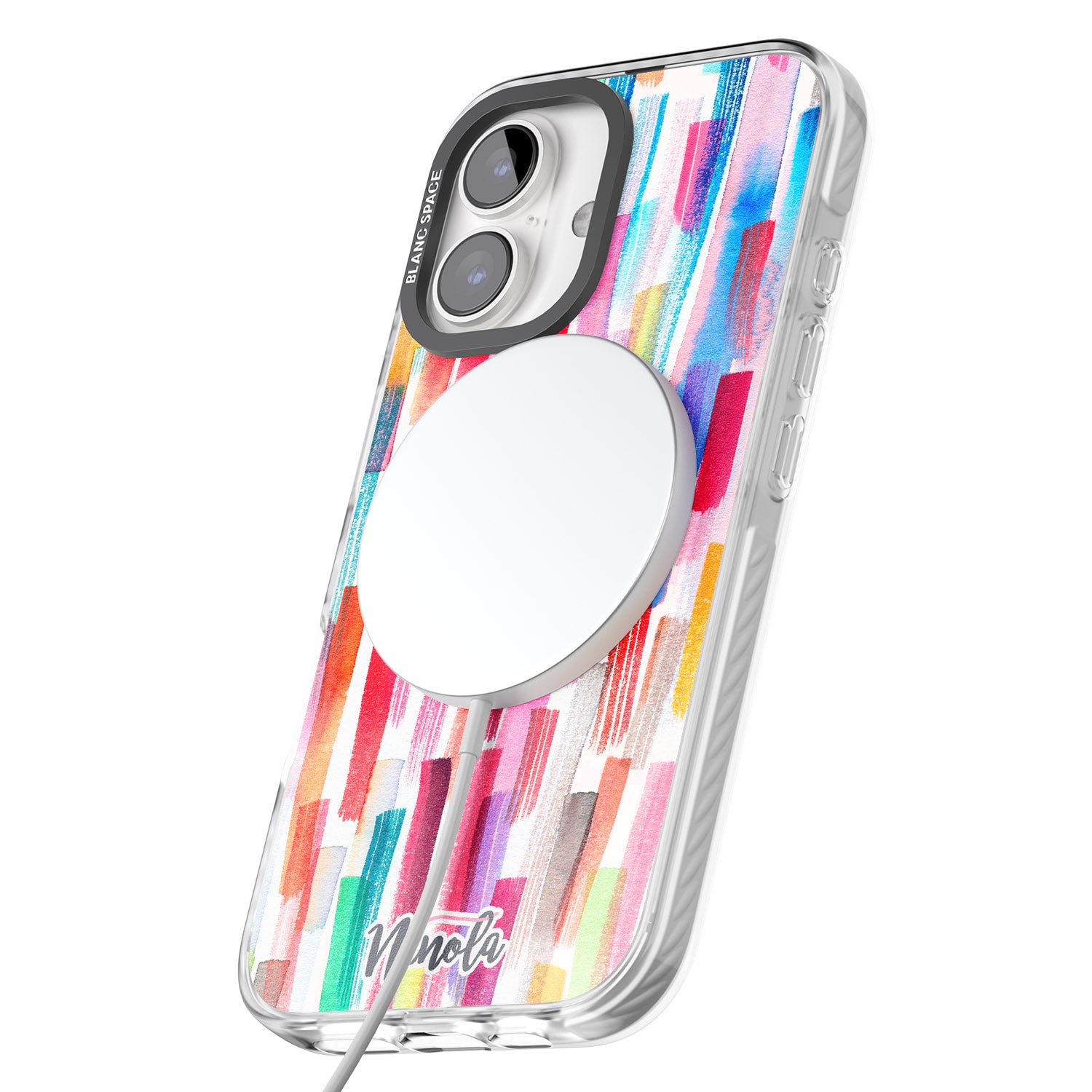 iPhone 16 Pro Max Colorful Brushstrokes Black Impact Phone Case