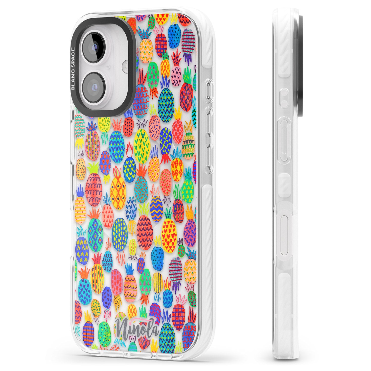 iPhone 16 Pro Max Cute Pineapples Black Impact Phone Case