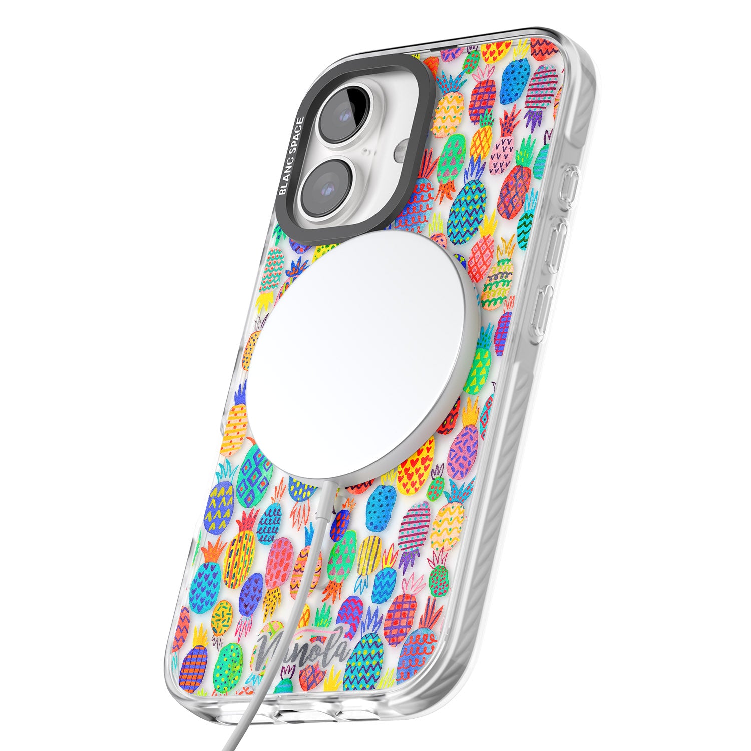 iPhone 16 Pro Max Cute Pineapples Black Impact Phone Case