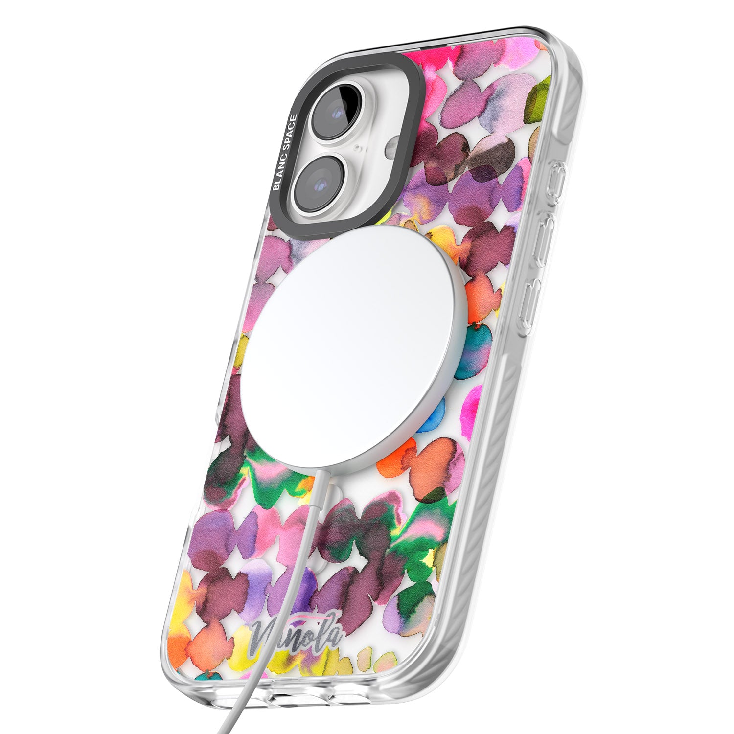 iPhone 16 Pro Max Ink Bleeding Dots Black Impact Phone Case