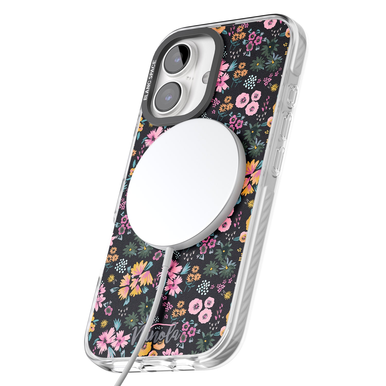 iPhone 16 Pro Max Little Flowers Black Impact Phone Case