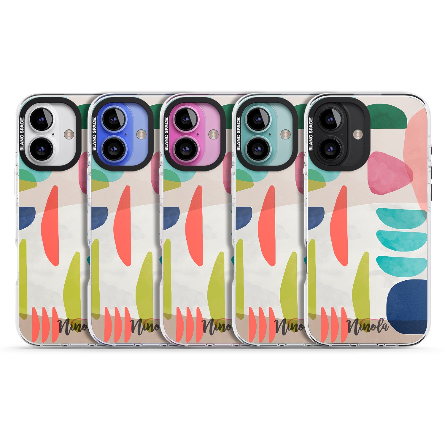 iPhone 16 Pro Max Organic Bold Shapes Black Impact Phone Case