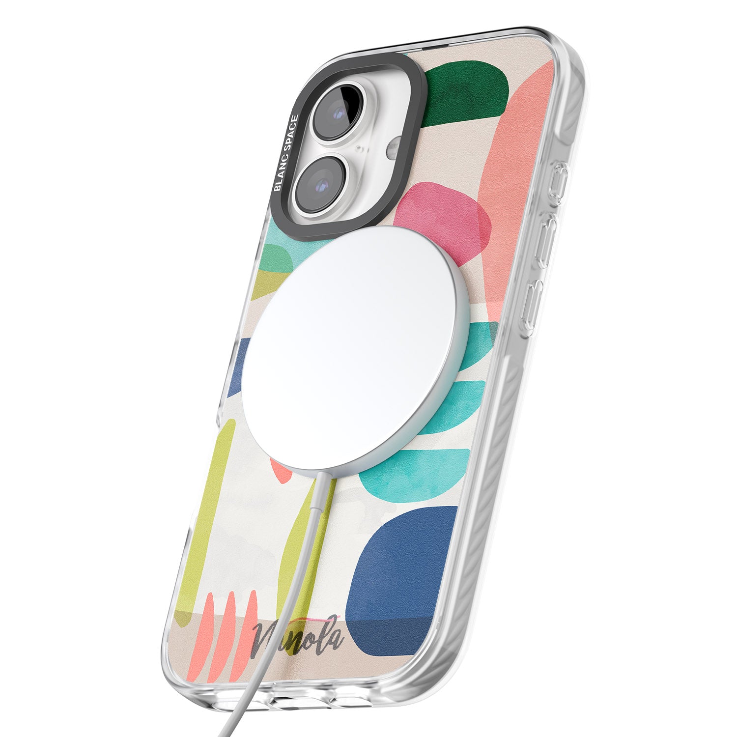 iPhone 16 Pro Max Organic Bold Shapes Black Impact Phone Case