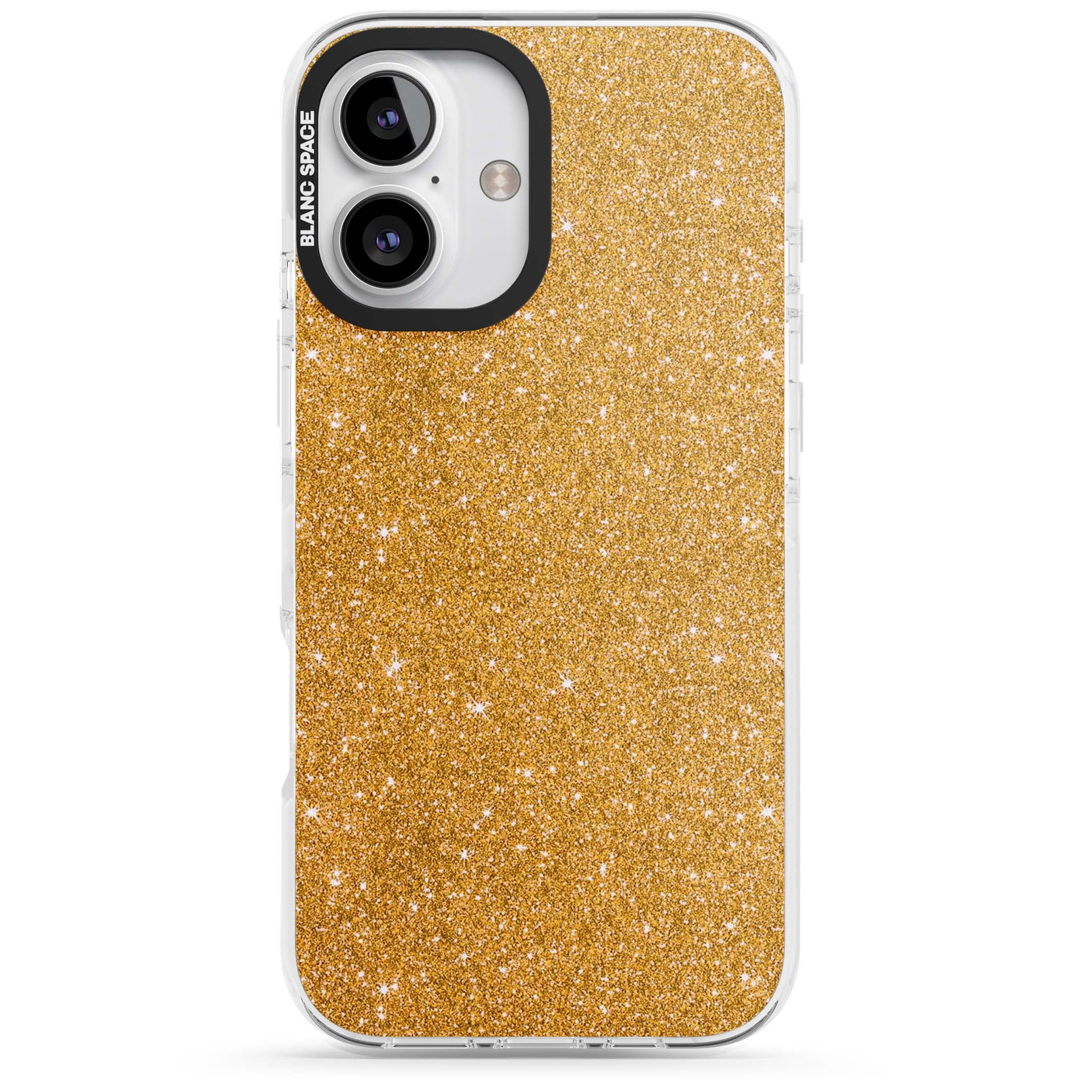 Gold Glitter gold glitter iPhone case featuring a shimmering sparkle wallpaper design in luxury gold | Impact Magsafe case for iPhone 16, iPhone 16 Plus