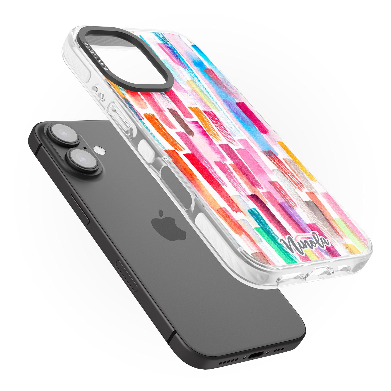 iPhone 16 Pro Max Colorful Brushstrokes Black Impact Phone Case