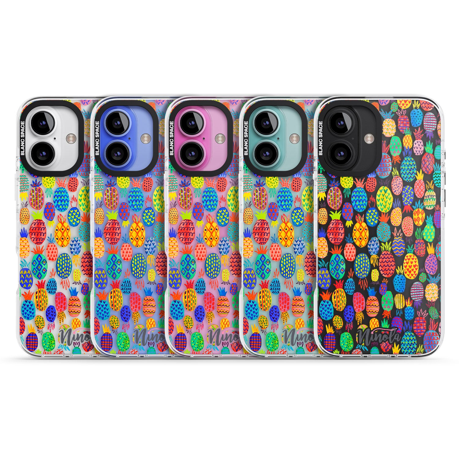 iPhone 16 Pro Max Cute Pineapples Black Impact Phone Case
