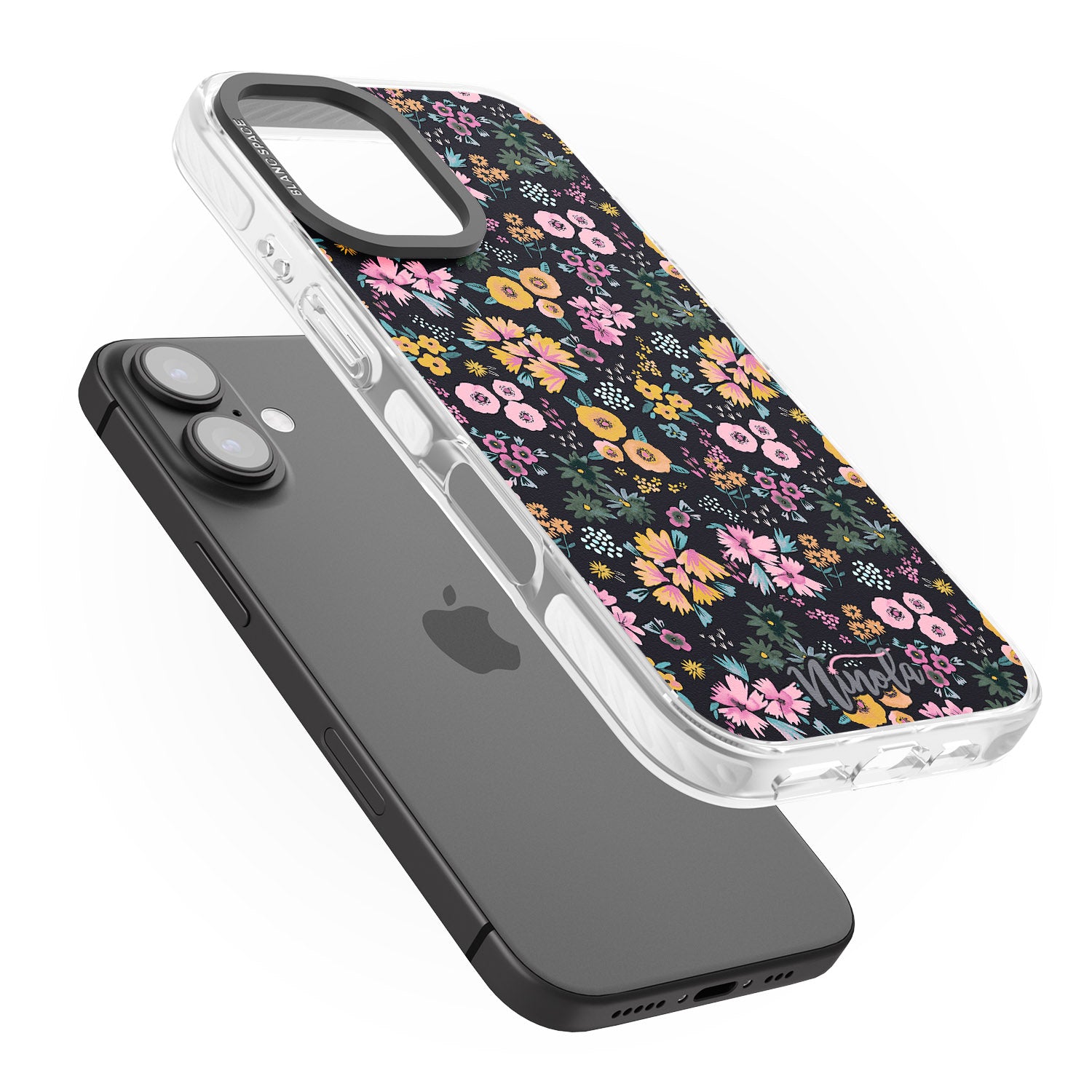 iPhone 16 Pro Max Little Flowers Black Impact Phone Case