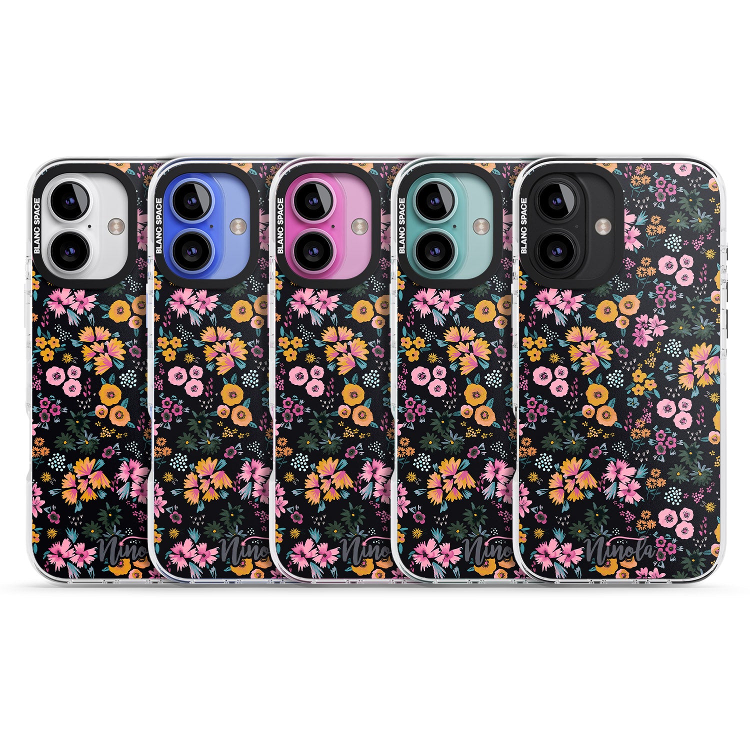iPhone 16 Pro Max Little Flowers Black Impact Phone Case