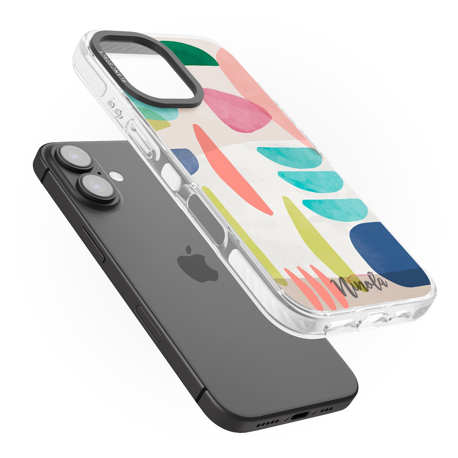 iPhone 16 Pro Max Organic Bold Shapes Black Impact Phone Case