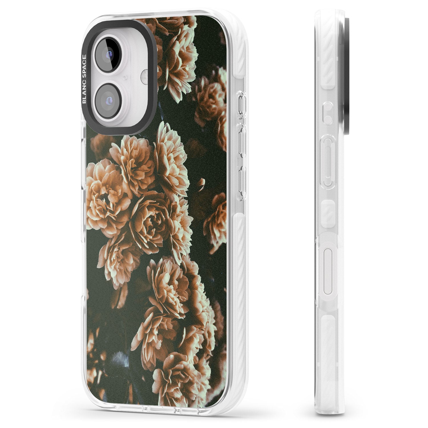 iPhone 16 Pro Max White Peonies - Real Floral Photographs Black Impact Phone Case