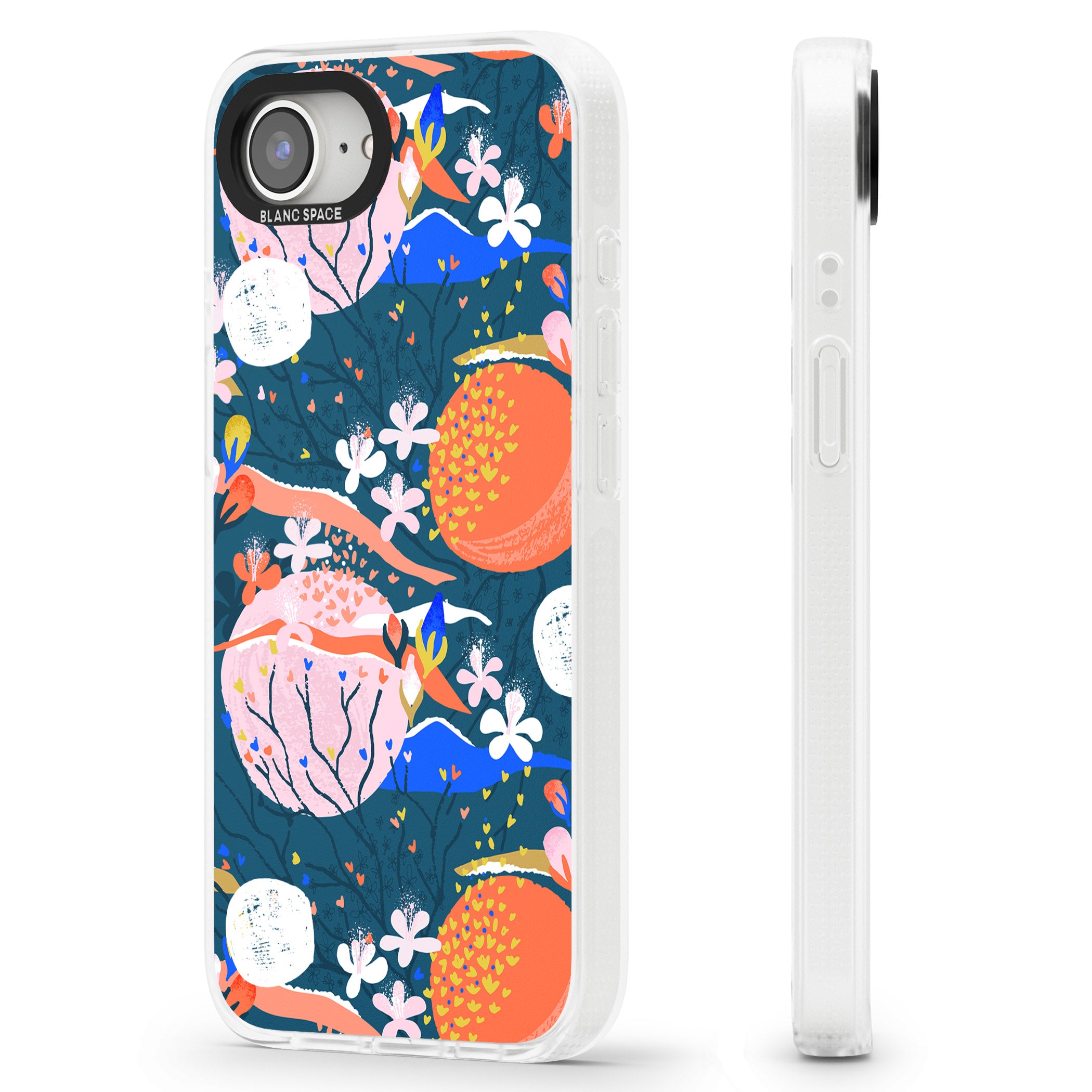 Bright Circles Abstract iPhone 16e Clear Case Impact Air - Blanc Space