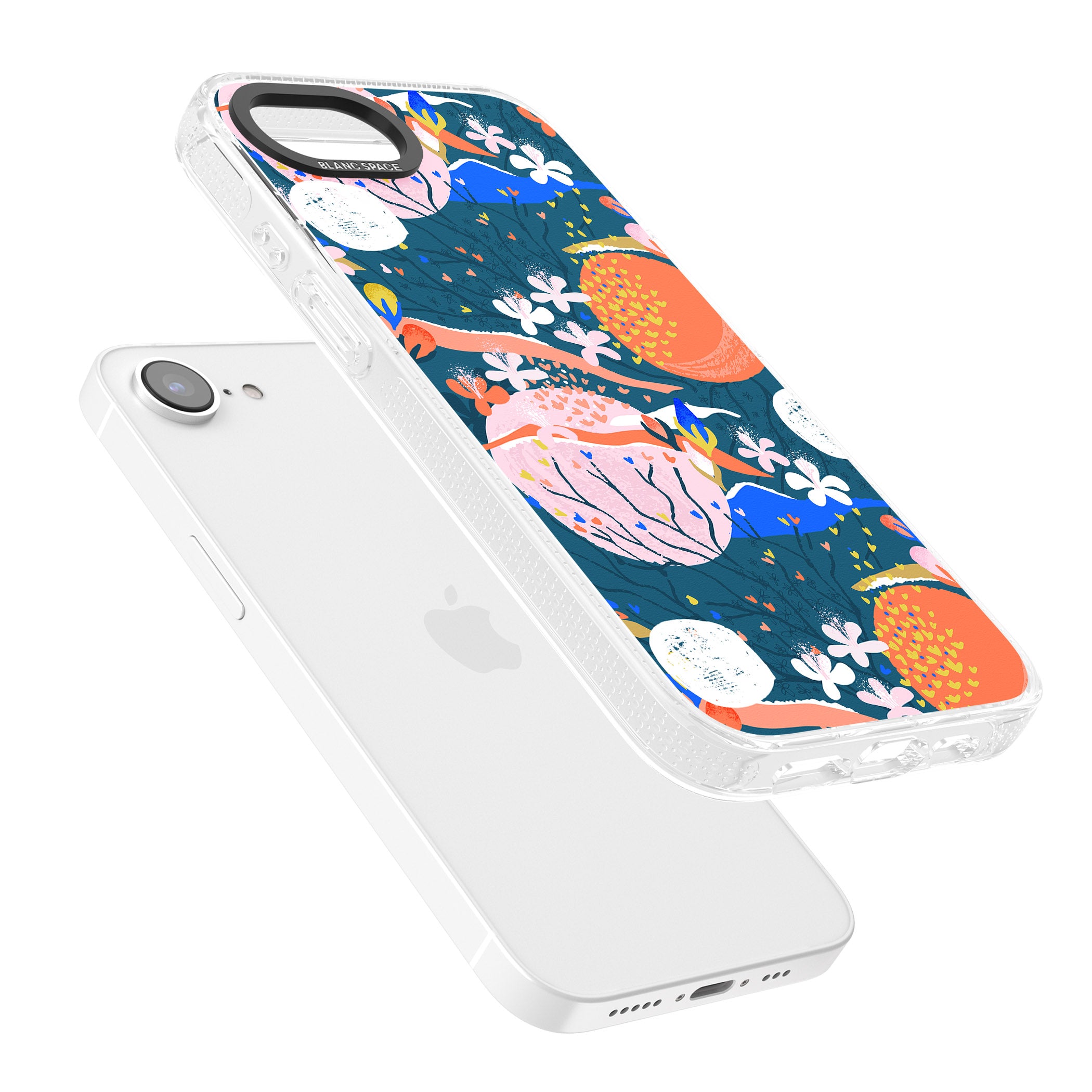 Bright Circles Abstract iPhone 16e Clear Case Impact Air - Blanc Space