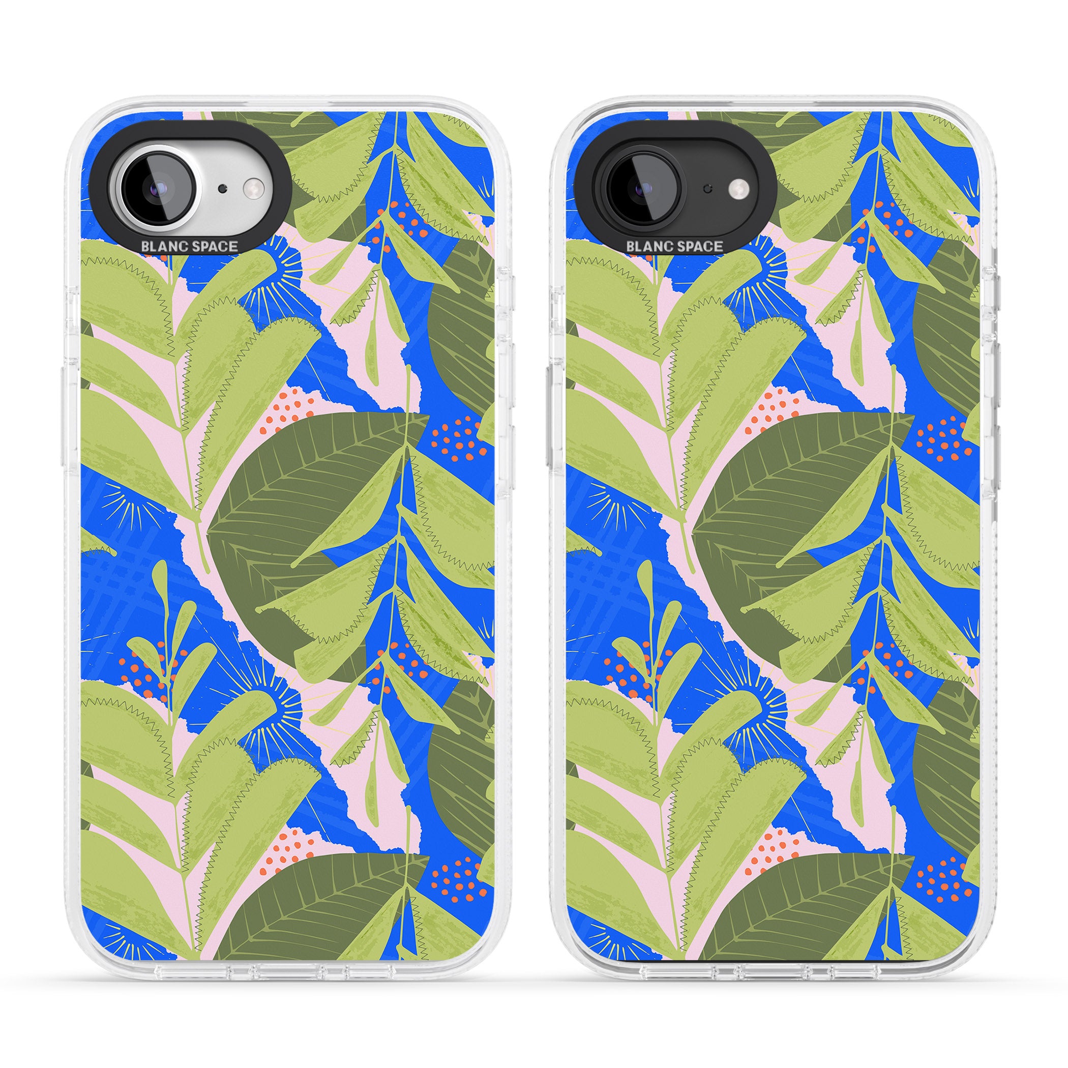 Fern Leaves Abstract Pattern iPhone 16e Clear Case Impact Air - Blanc Space