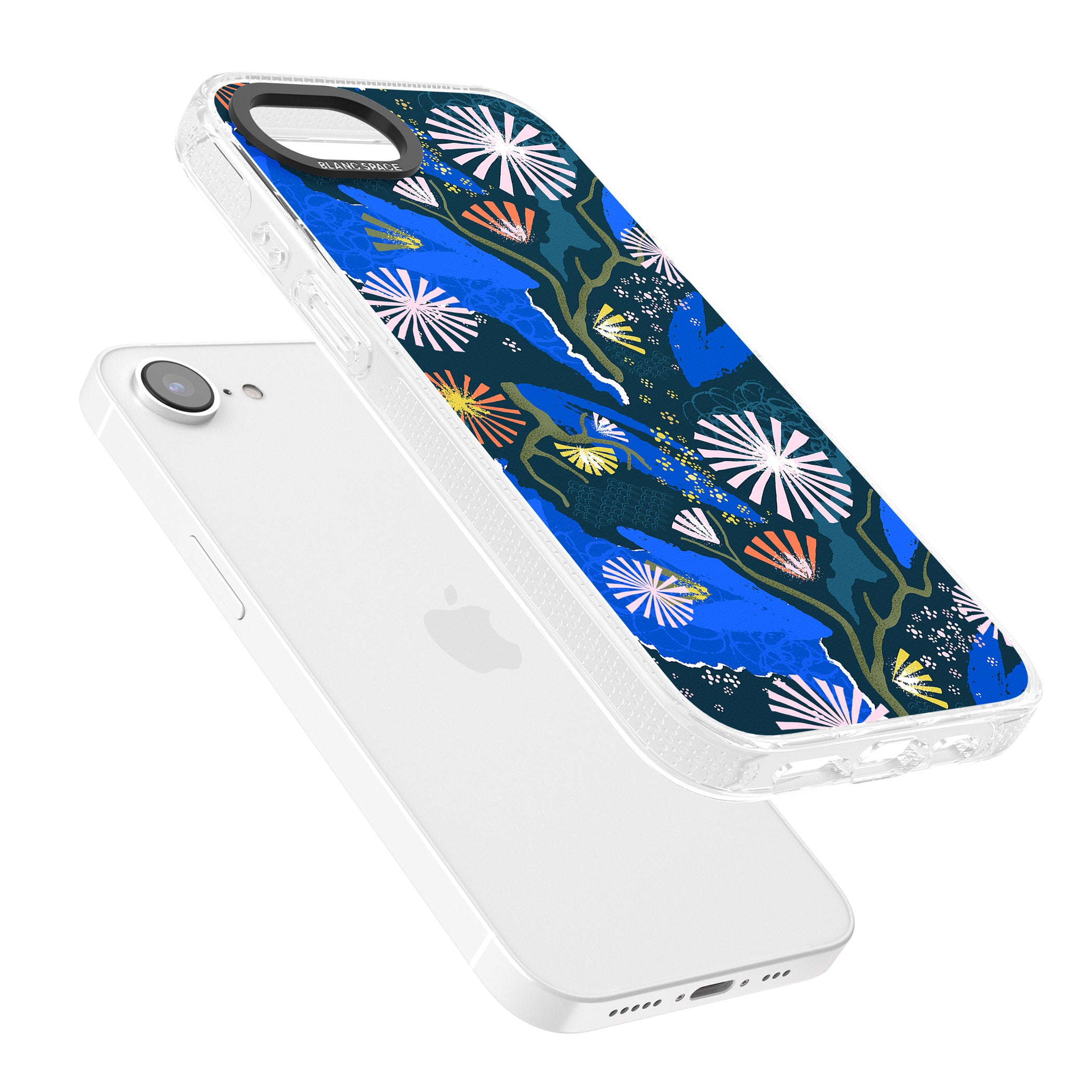 Dark Botanicals Abstract Pattern iPhone 16e Clear Case Impact Air - Blanc Space