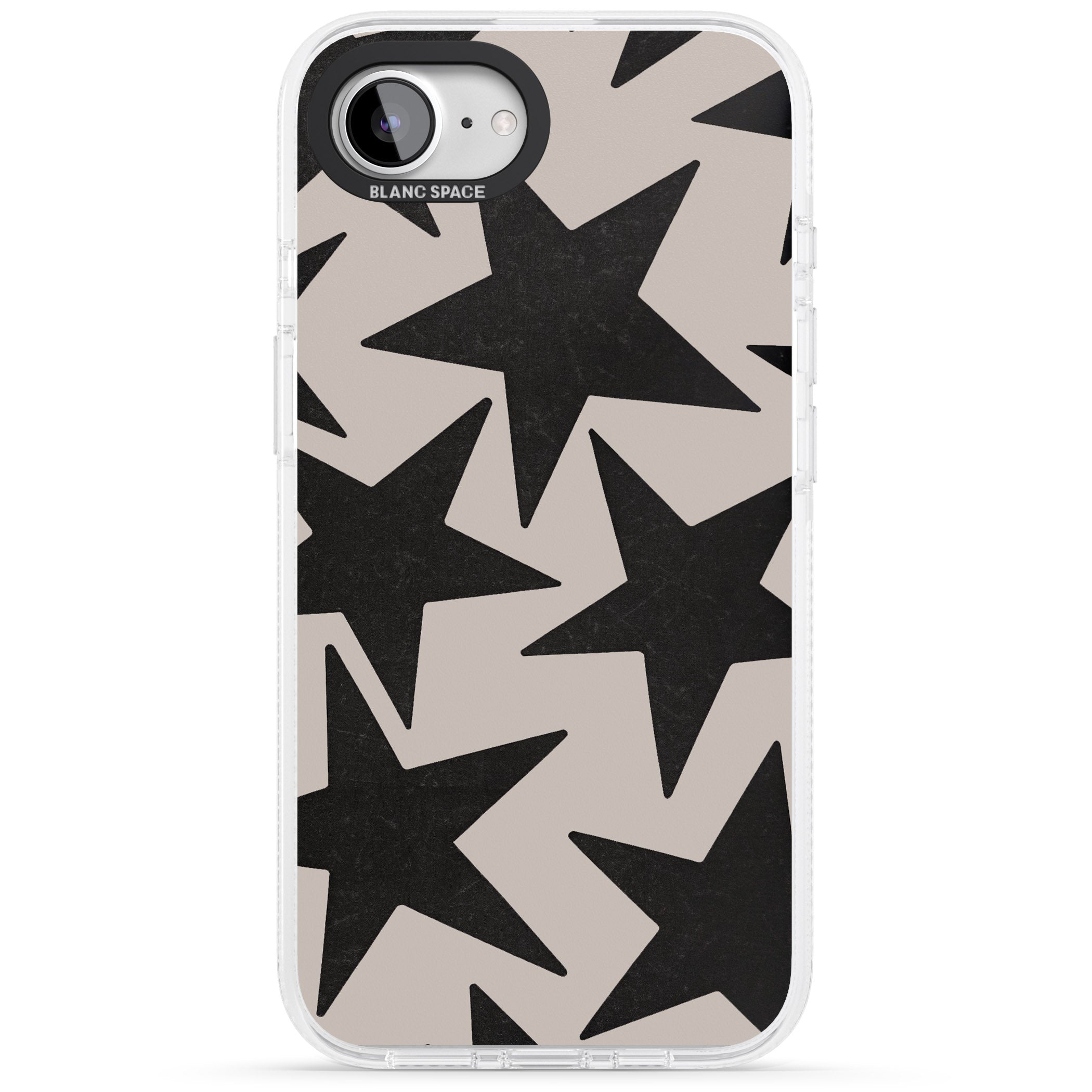 Black Superstars iPhone 16e Clear Case Impact Air - Blanc Space
