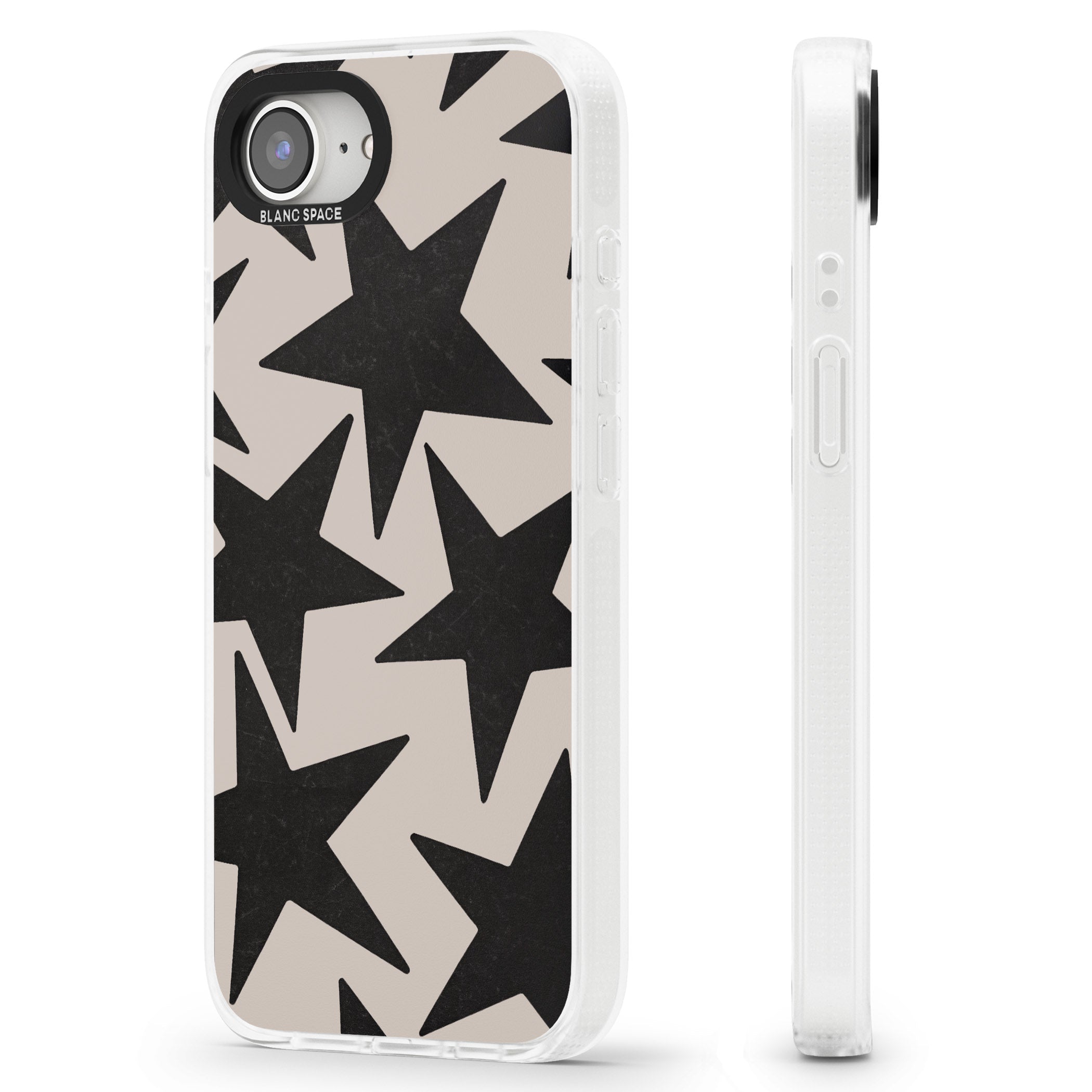 Black Superstars iPhone 16e Clear Case Impact Air - Blanc Space
