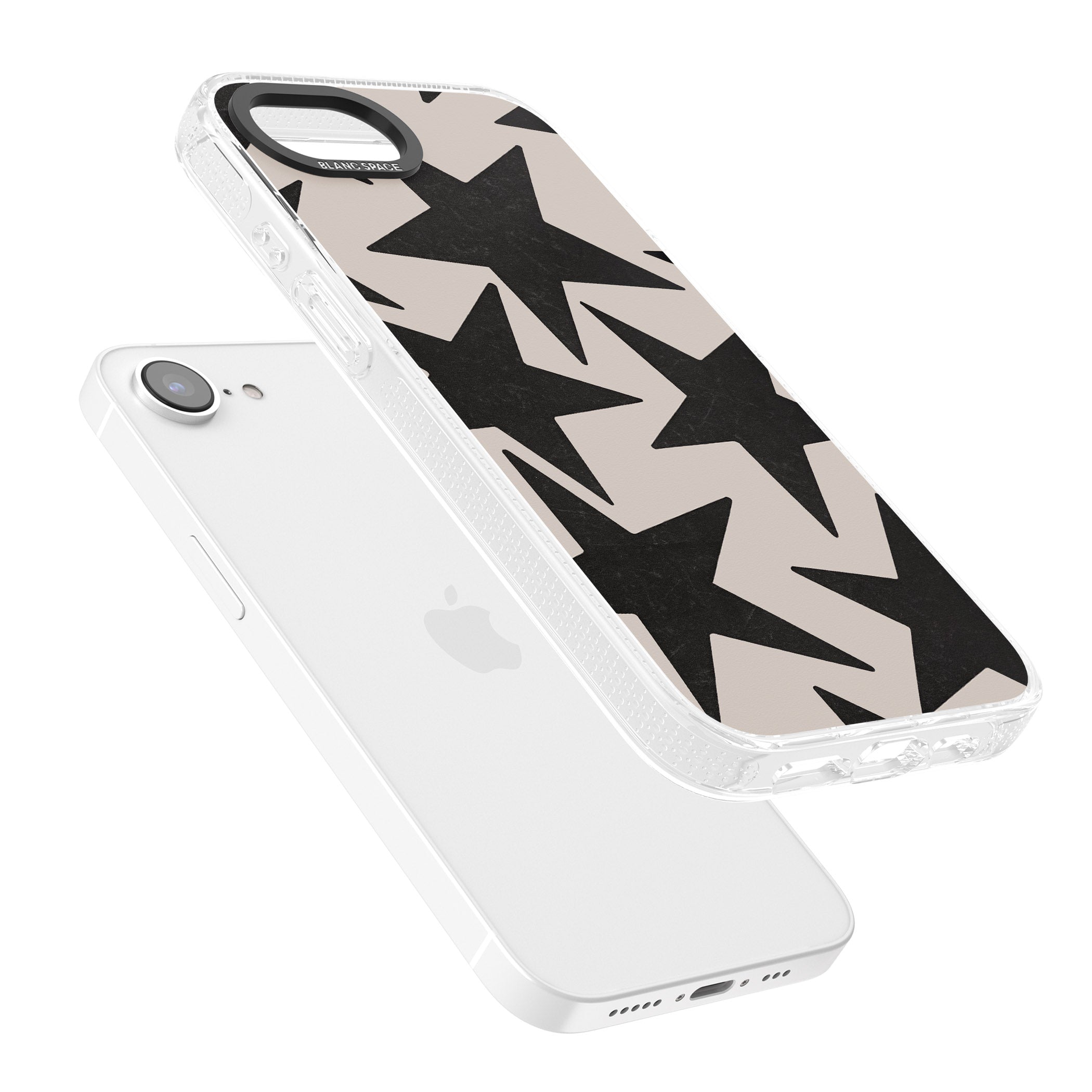 Black Superstars iPhone 16e Clear Case Impact Air - Blanc Space