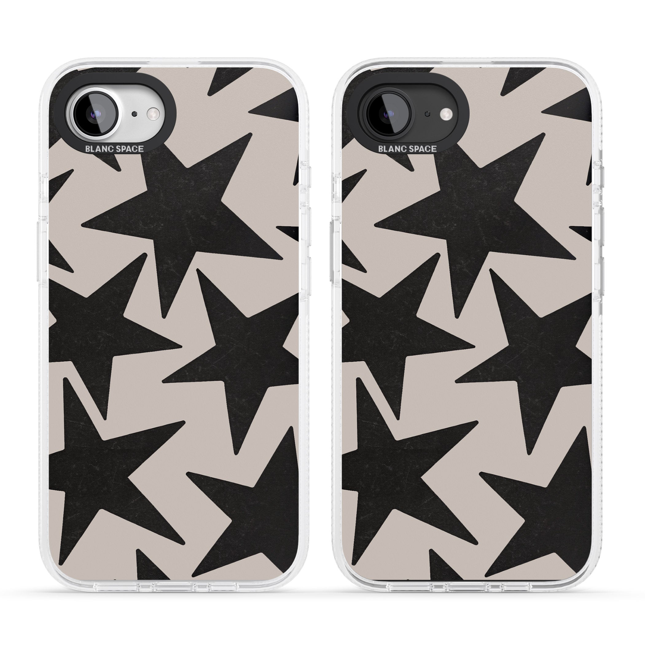 Black Superstars iPhone 16e Clear Case Impact Air - Blanc Space