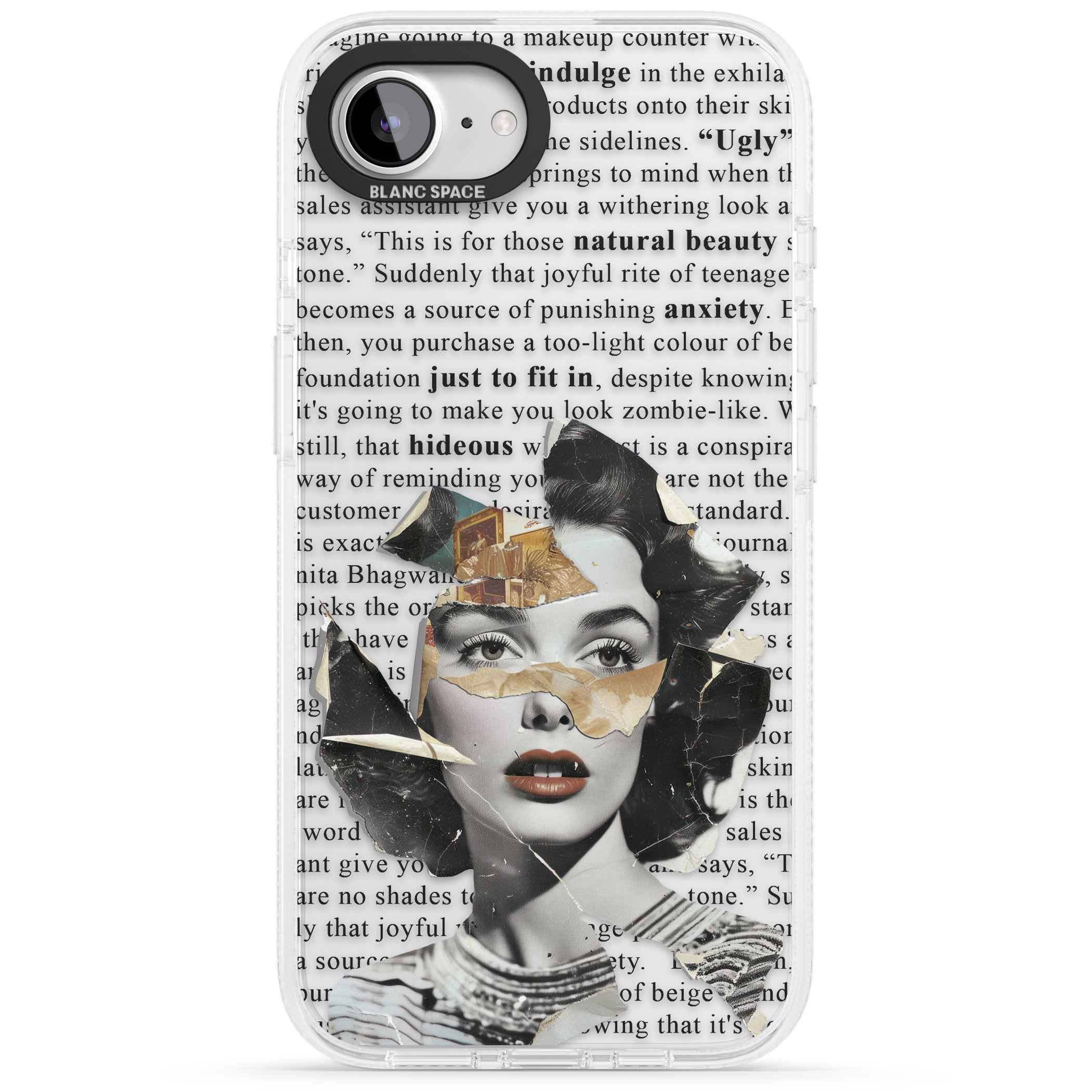Beauty is Within iPhone 16e Clear Case Impact Air - Blanc Space