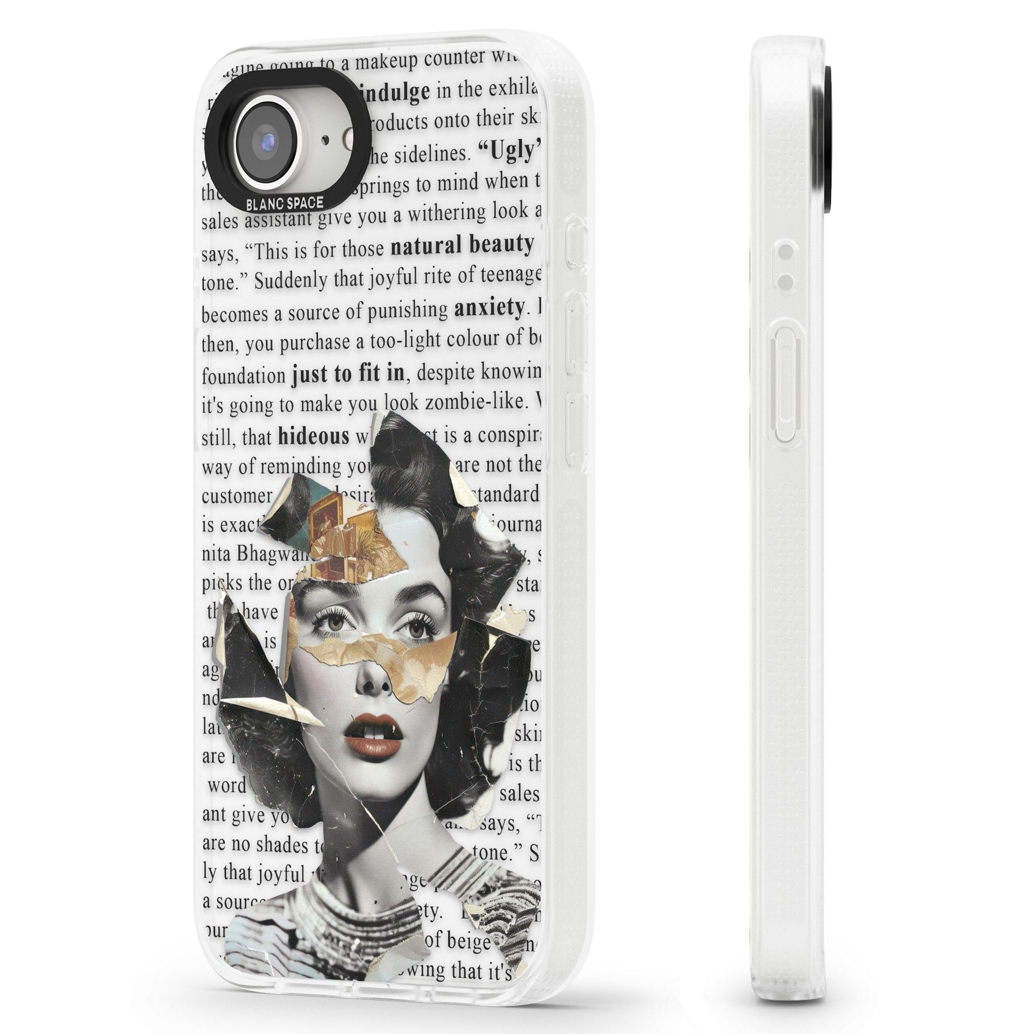 Beauty is Within iPhone 16e Clear Case Impact Air - Blanc Space
