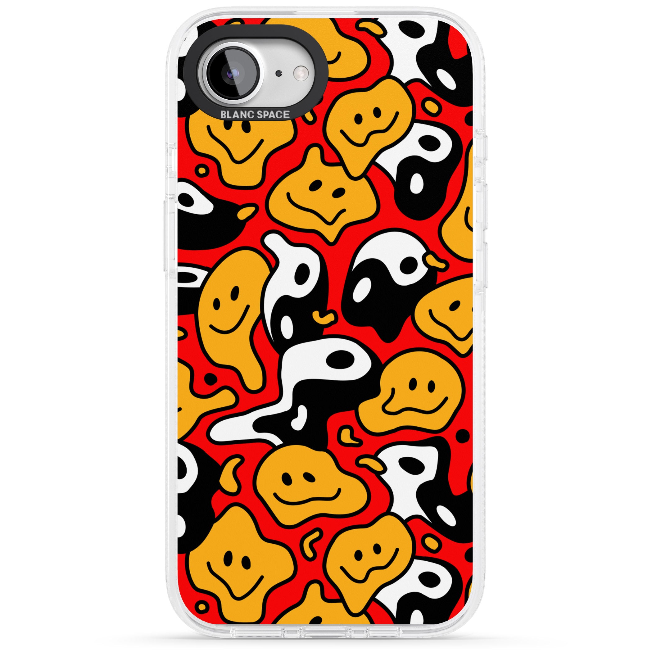 Yin Yang Acid Face iPhone 16e Clear Case Impact Air - Blanc Space