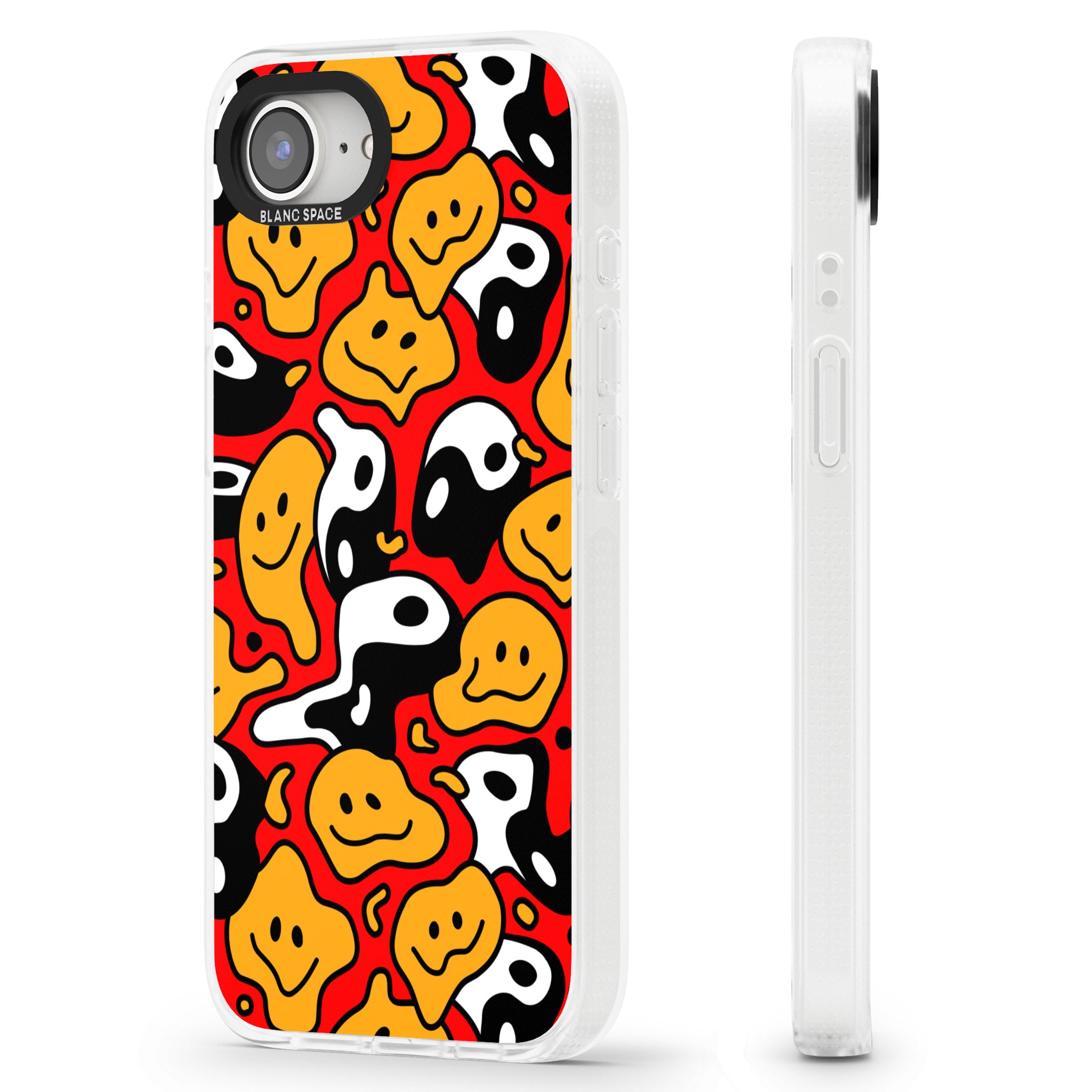 Yin Yang Acid Face iPhone 16e Clear Case Impact Air - Blanc Space