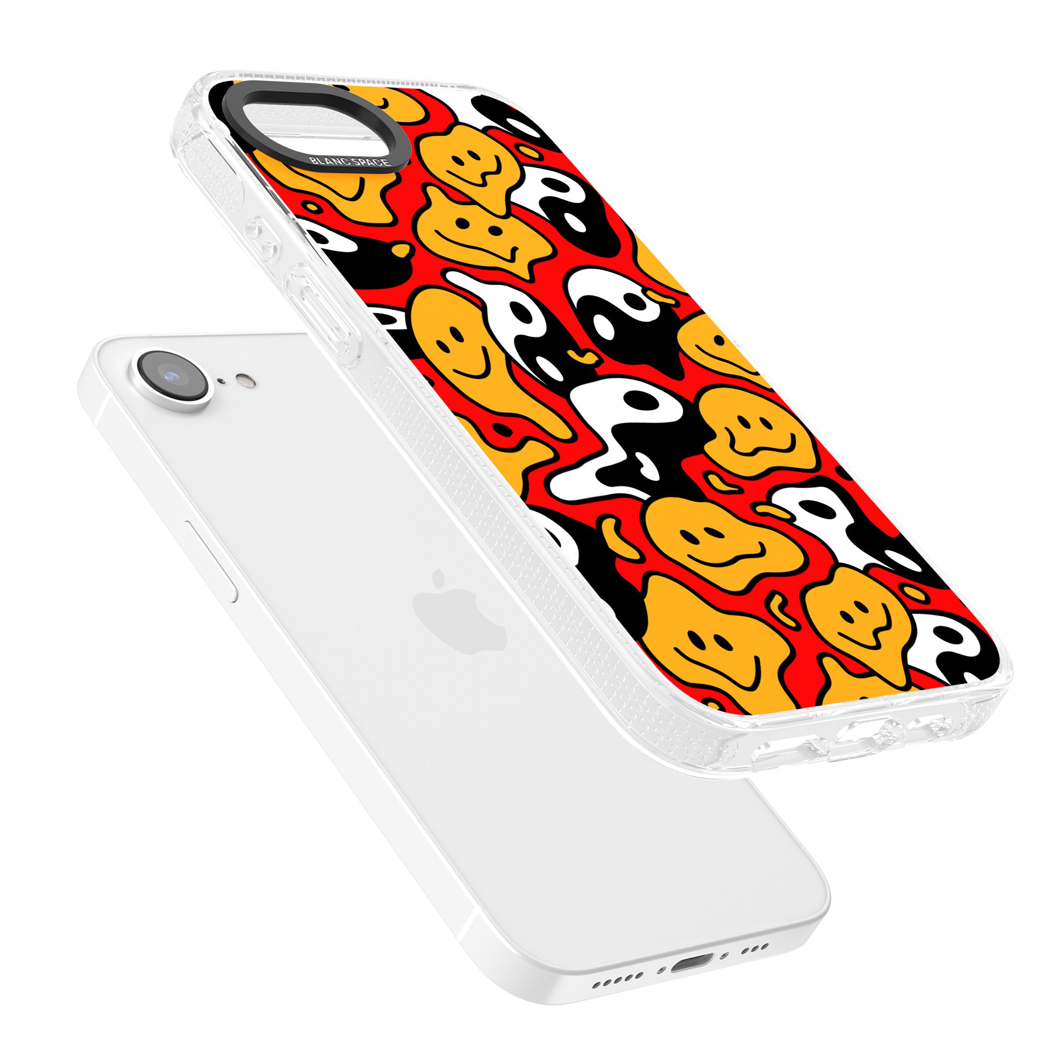 Yin Yang Acid Face iPhone 16e Clear Case Impact Air - Blanc Space