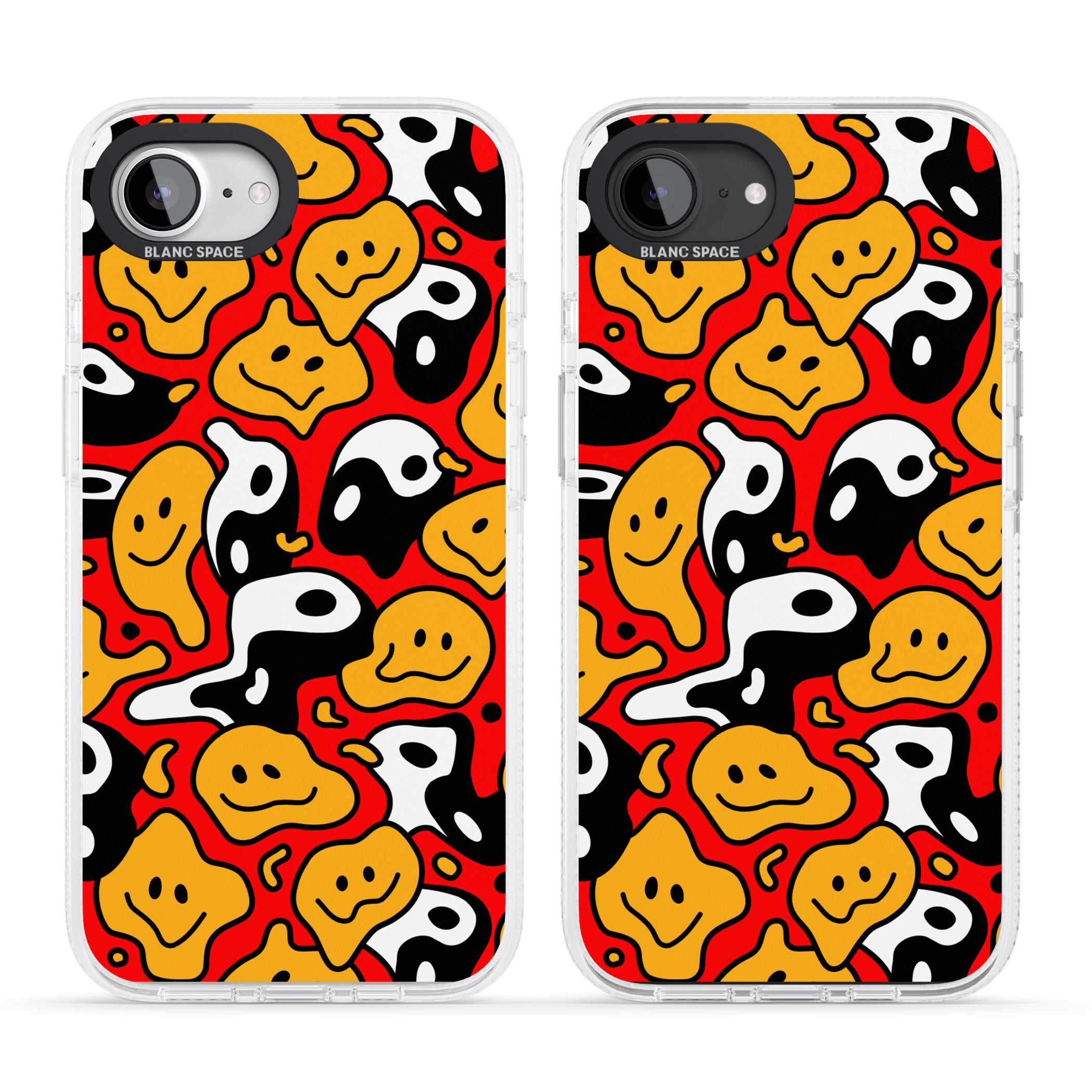 Yin Yang Acid Face iPhone 16e Clear Case Impact Air - Blanc Space