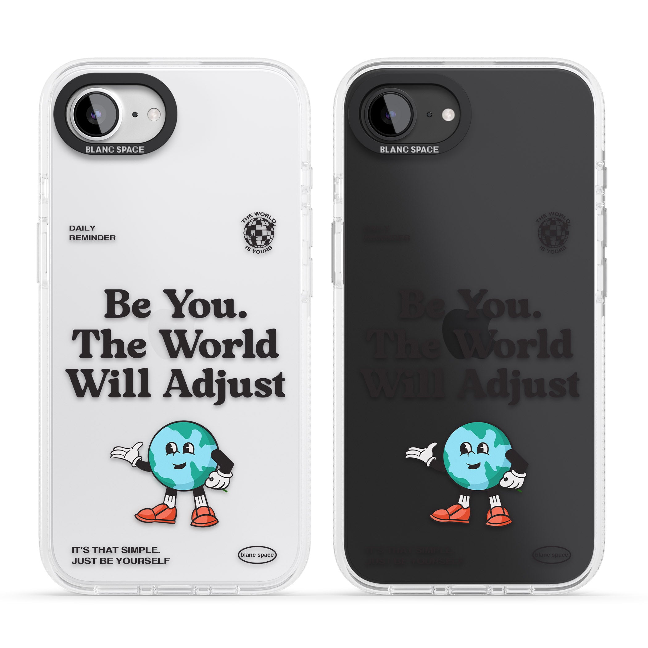 Be You. The World Will Adjust iPhone 16e Clear Case Impact Air - Blanc Space