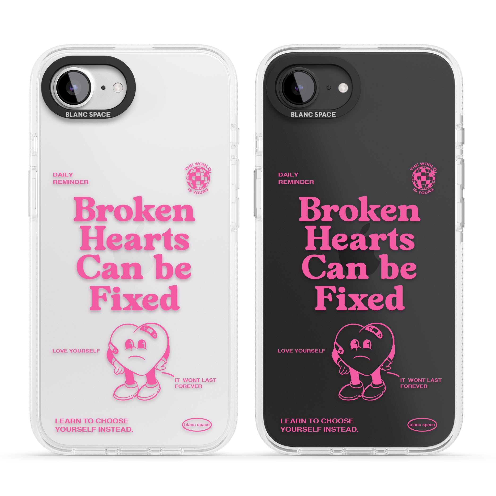 Broken Hearts Can Be Fixed iPhone 16e Clear Case Impact Air - Blanc Space