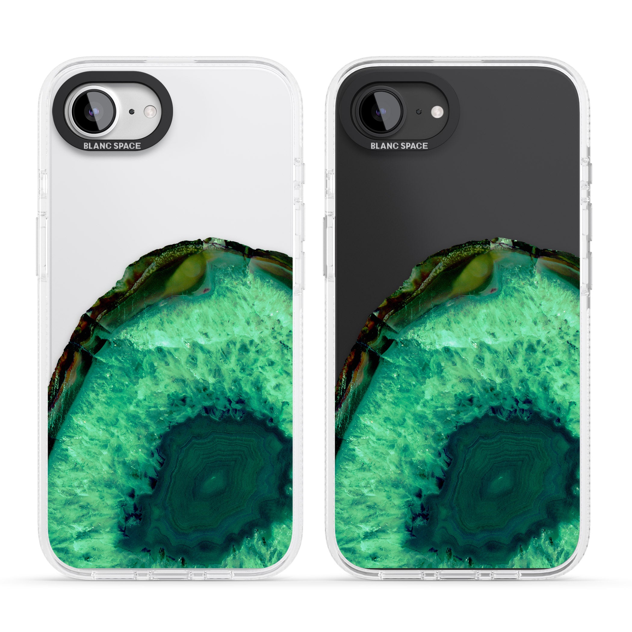 Emerald Green Gemstone Crystal Clear Design iPhone 16e Clear Case Impact Air - Blanc Space