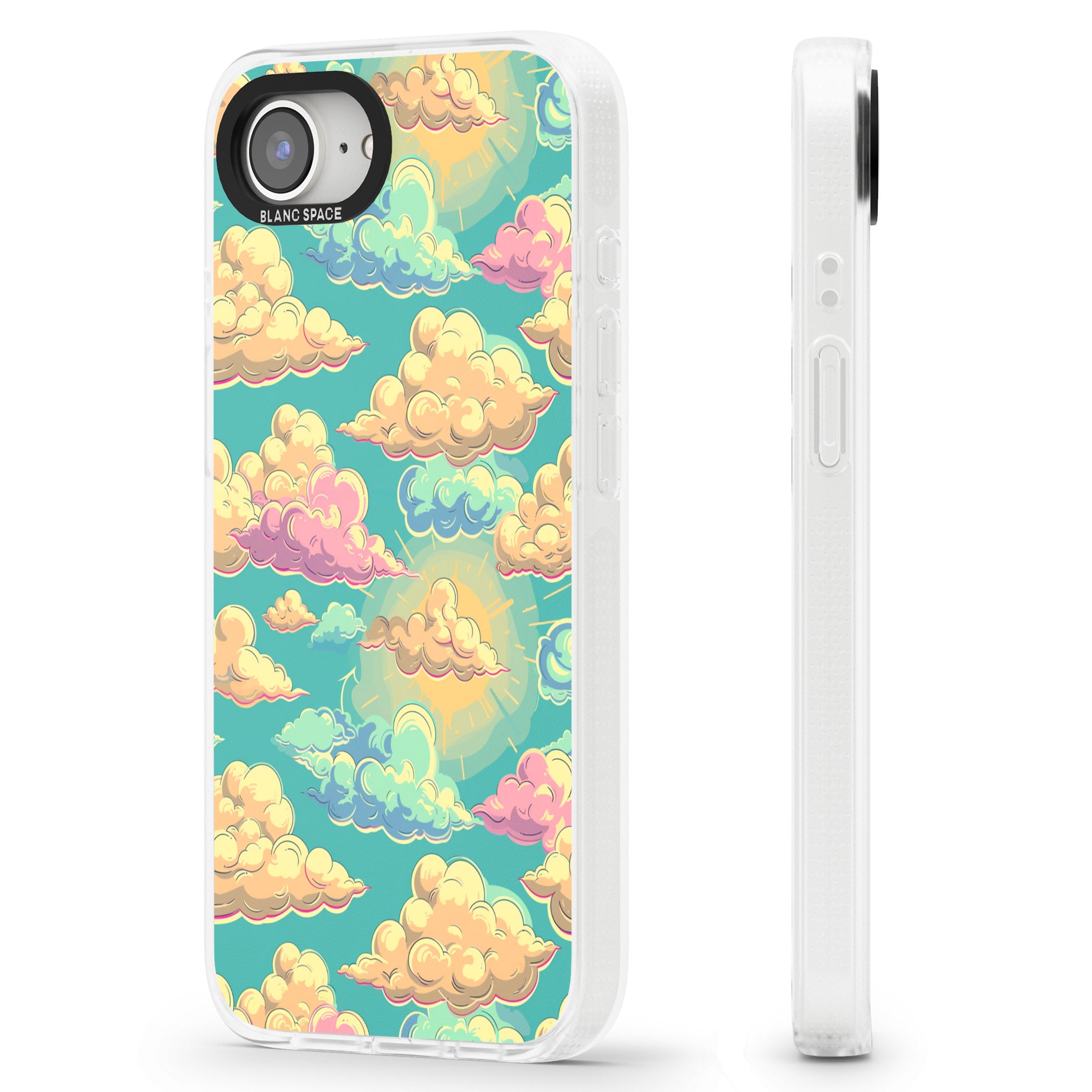 Pastel Clouds iPhone 16e Clear Case Impact Air - Blanc Space