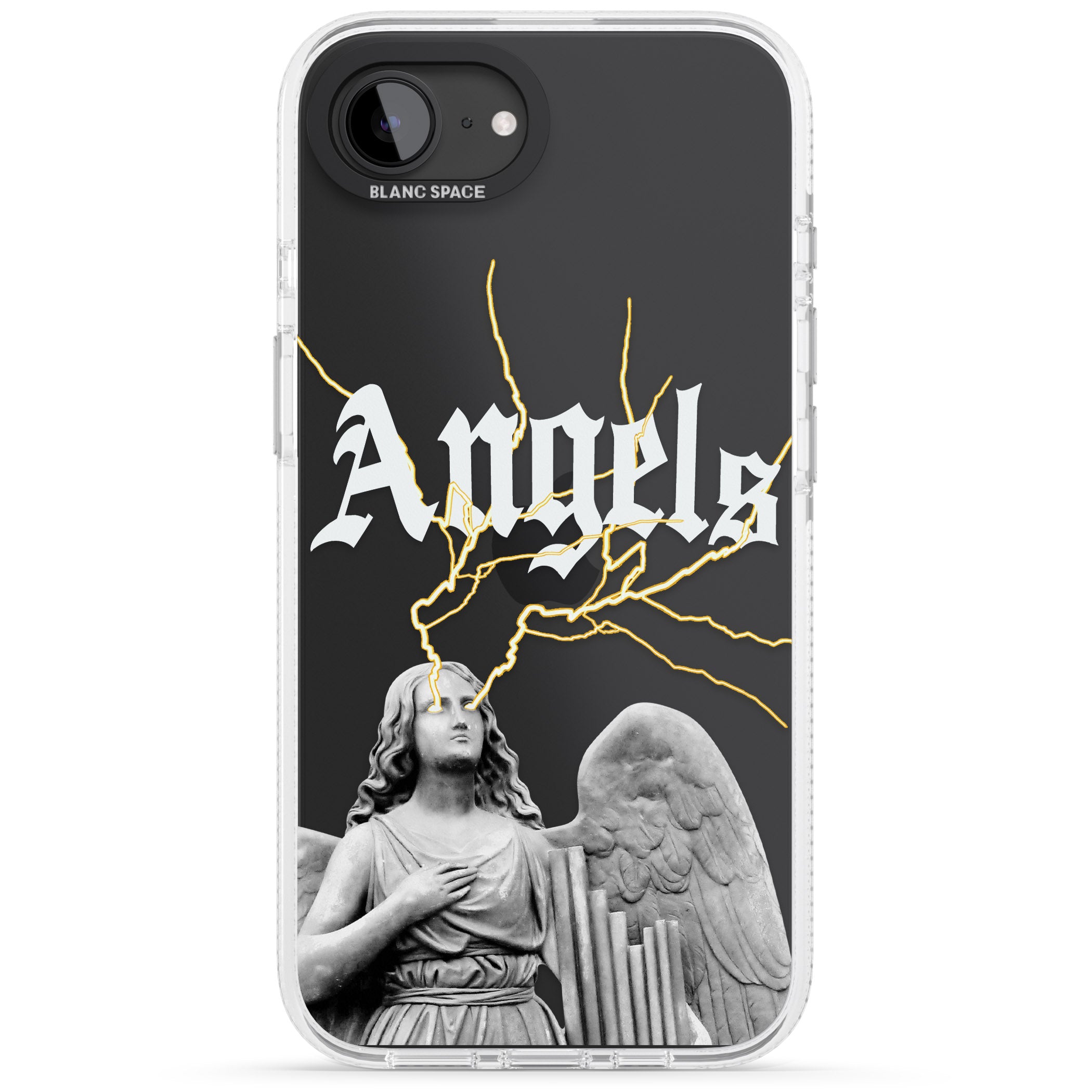 ANGELS iPhone 16e Clear Case Impact Air - Blanc Space