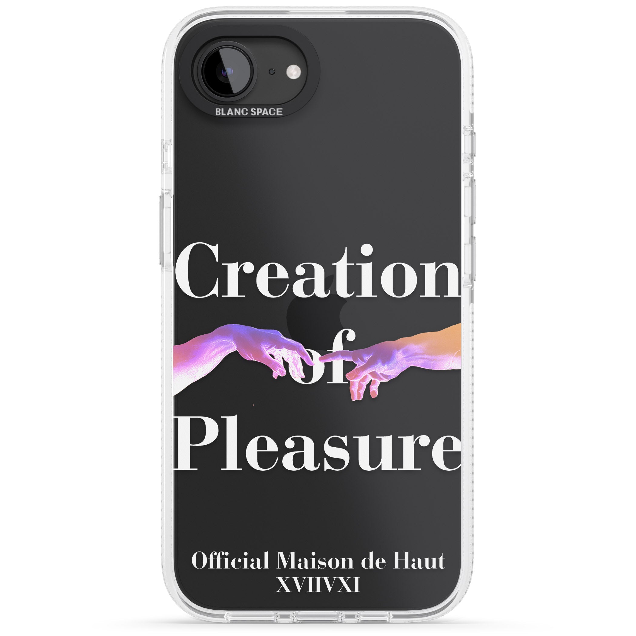 Creation of Pleasure iPhone 16e Clear Case Impact Air - Blanc Space