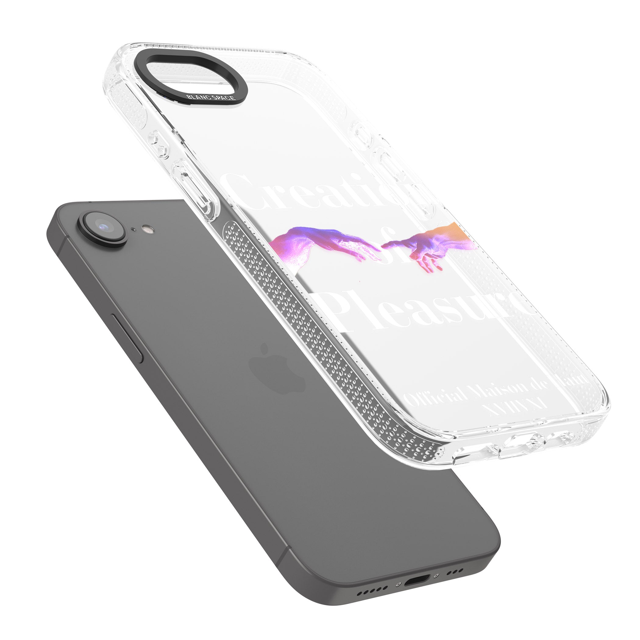 Creation of Pleasure iPhone 16e Clear Case Impact Air - Blanc Space