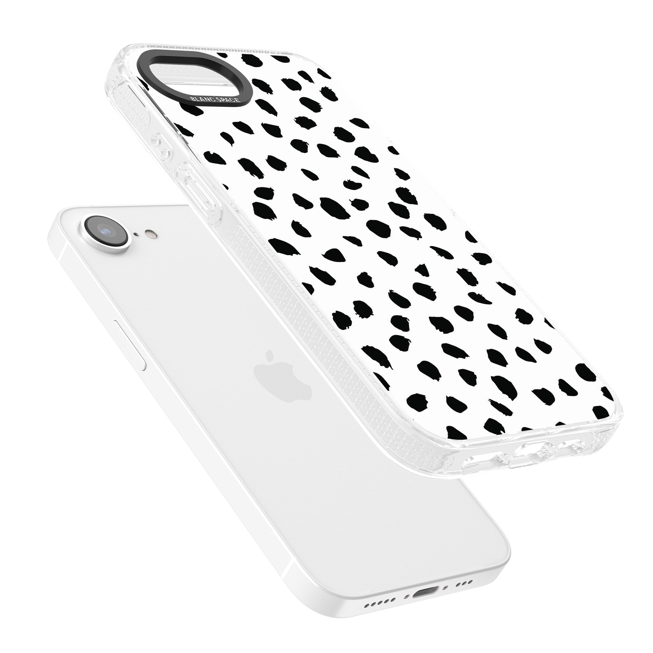 White Dalmatian Print iPhone 16e Clear Case Impact Air - Blanc Space