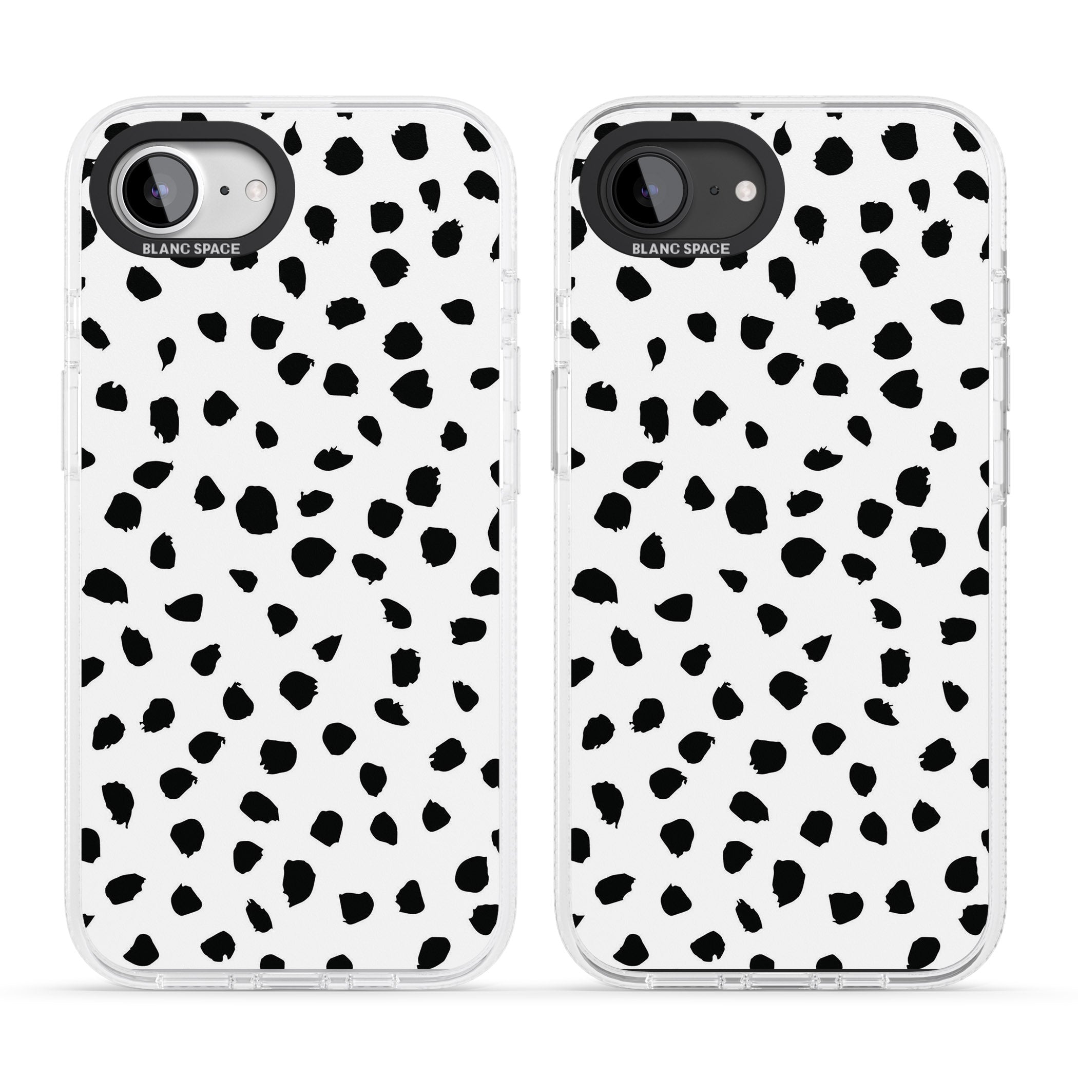 White Dalmatian Print iPhone 16e Clear Case Impact Air - Blanc Space