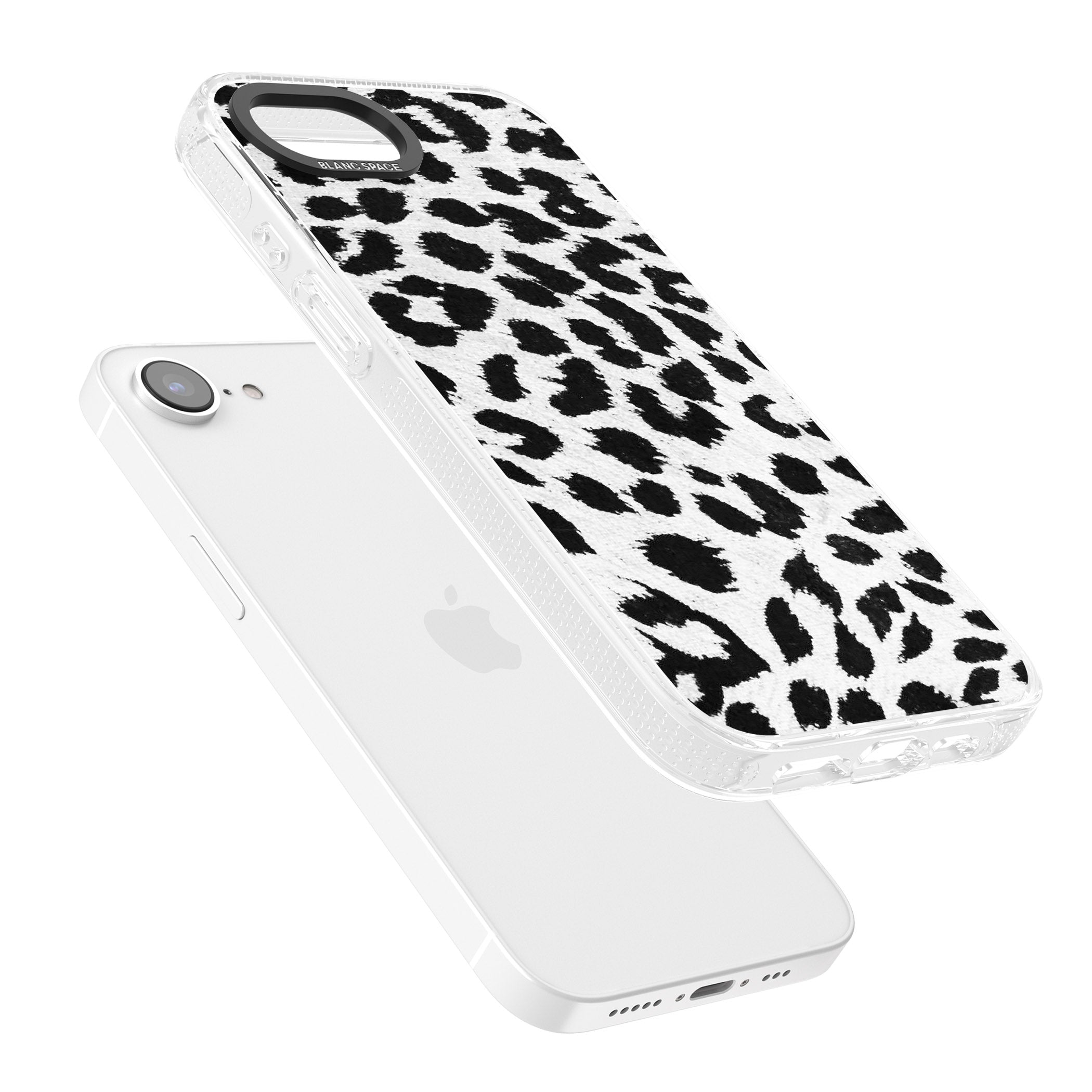 Rar Leopard Print White iPhone 16e Clear Case Impact Air - Blanc Space