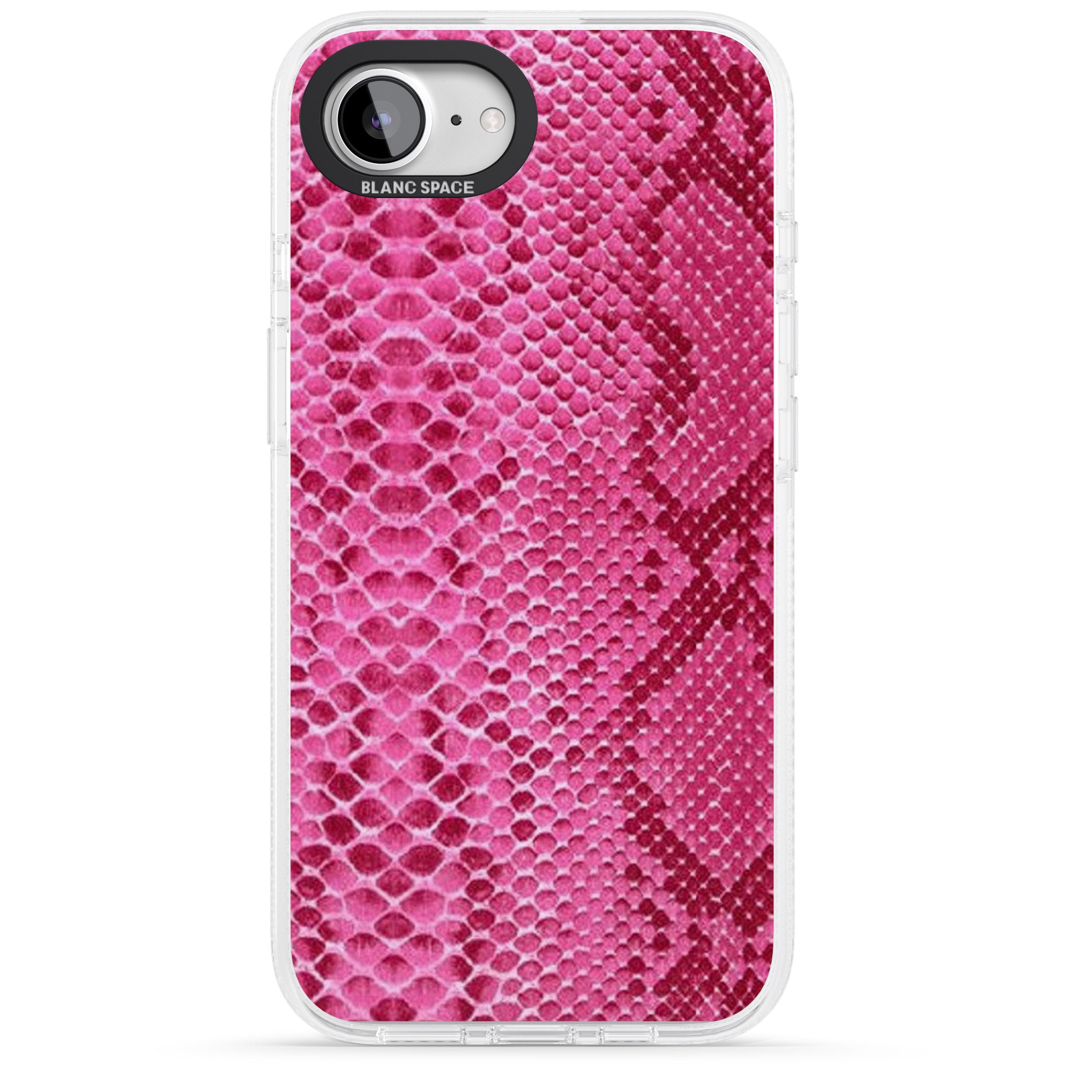 Pink Snakeskin iPhone 16e Clear Case Impact Air - Blanc Space