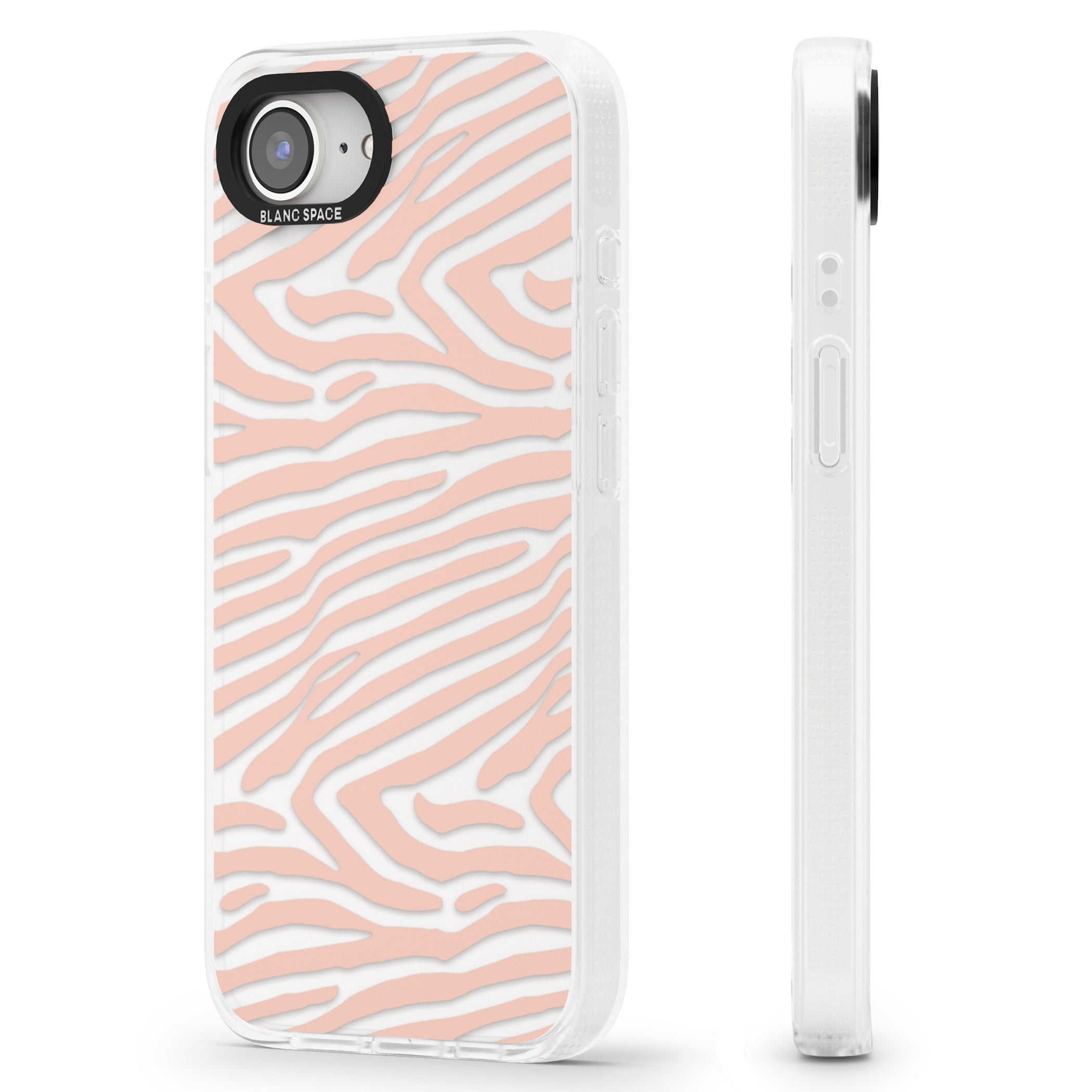 Horizontal Zebra Stripes Transparent Animal Print iPhone 16e Clear Case Impact Air - Blanc Space