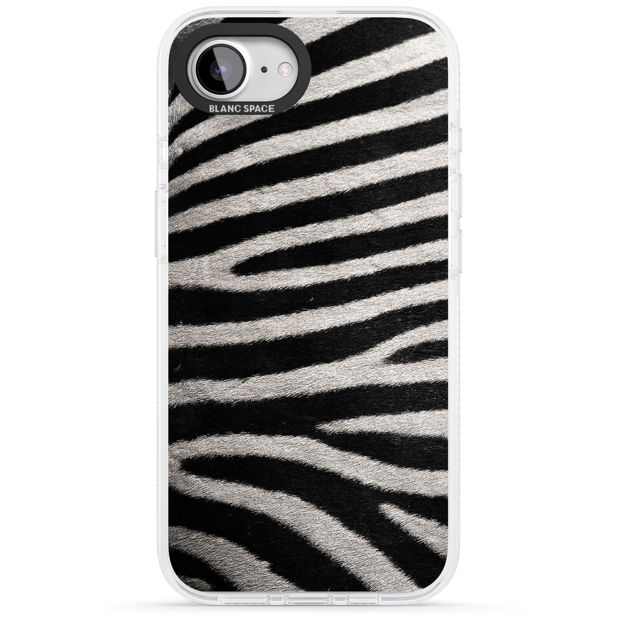 Zebra Print iPhone 16e Clear Case Impact Air - Blanc Space