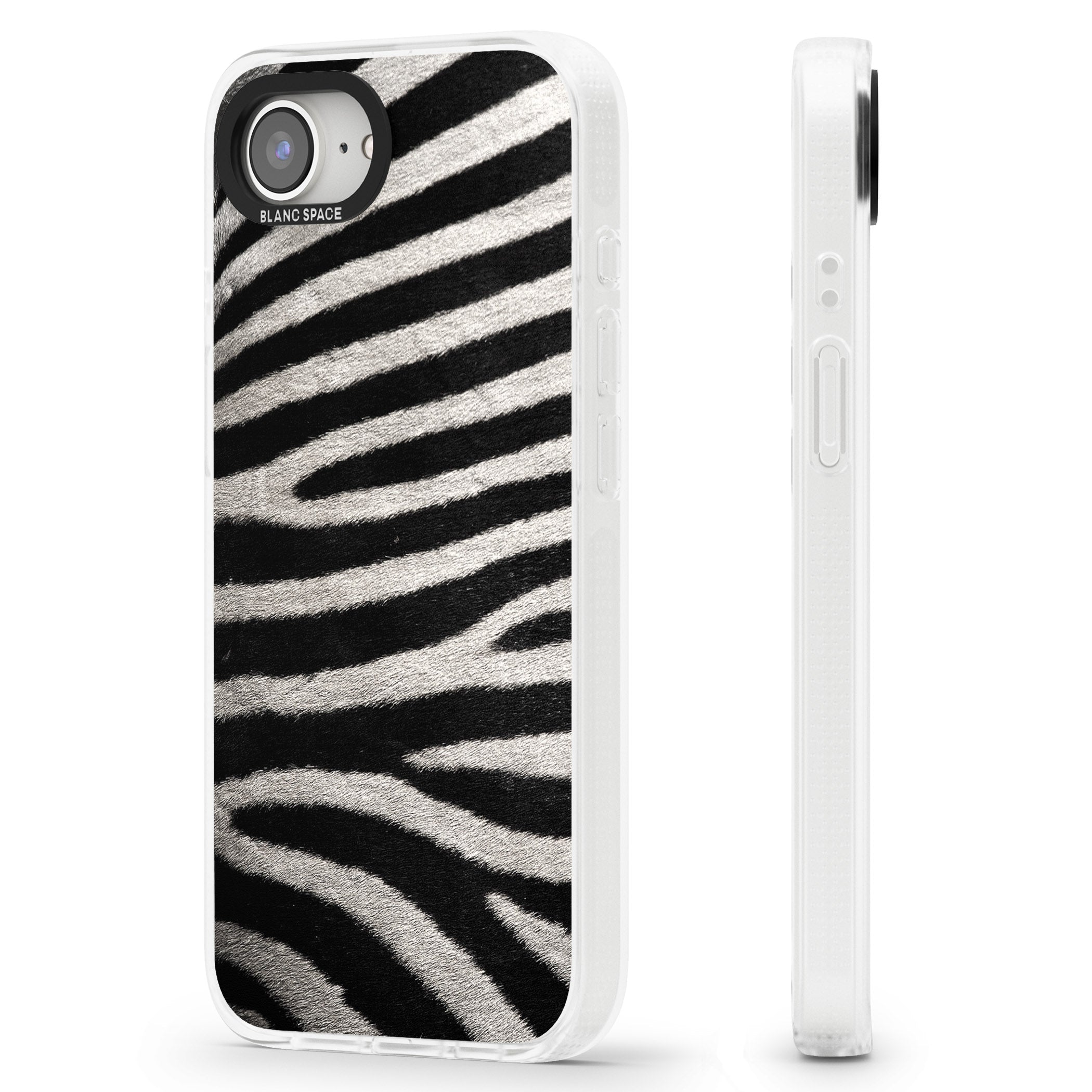Zebra Print iPhone 16e Clear Case Impact Air - Blanc Space