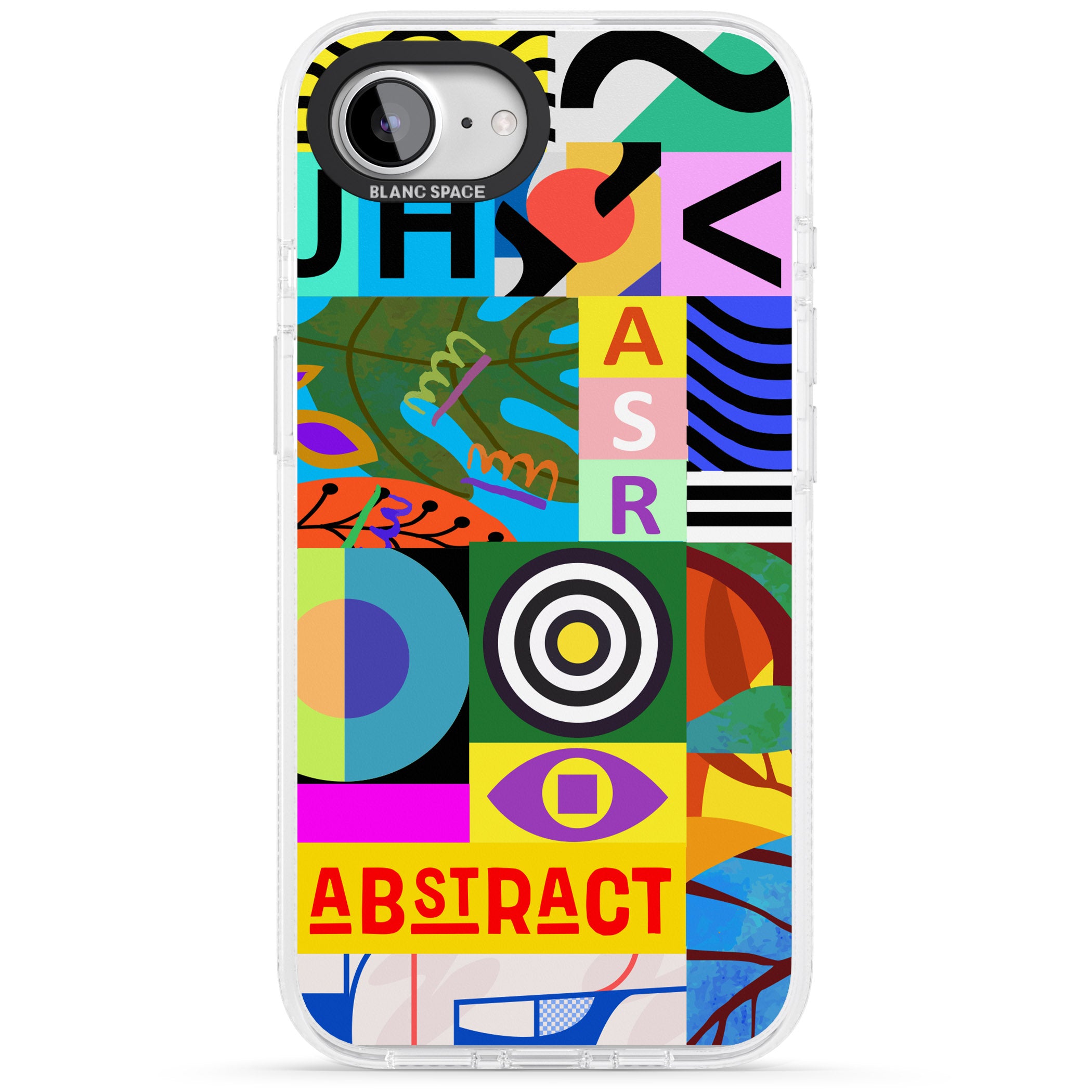 Patchwork iPhone 16e Clear Case Impact Air - Blanc Space