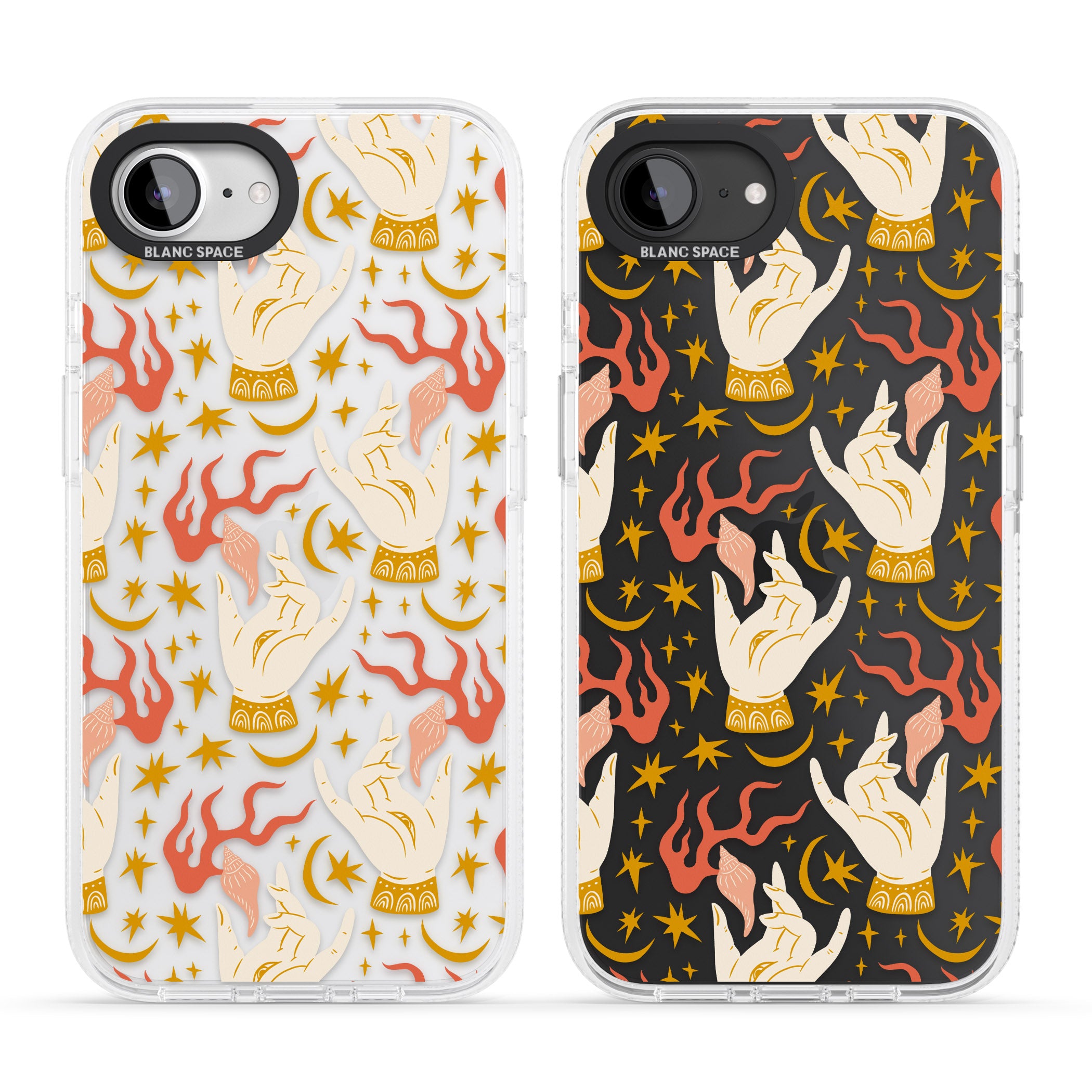 Hand Watcher Pattern iPhone 16e Clear Case Impact Air - Blanc Space