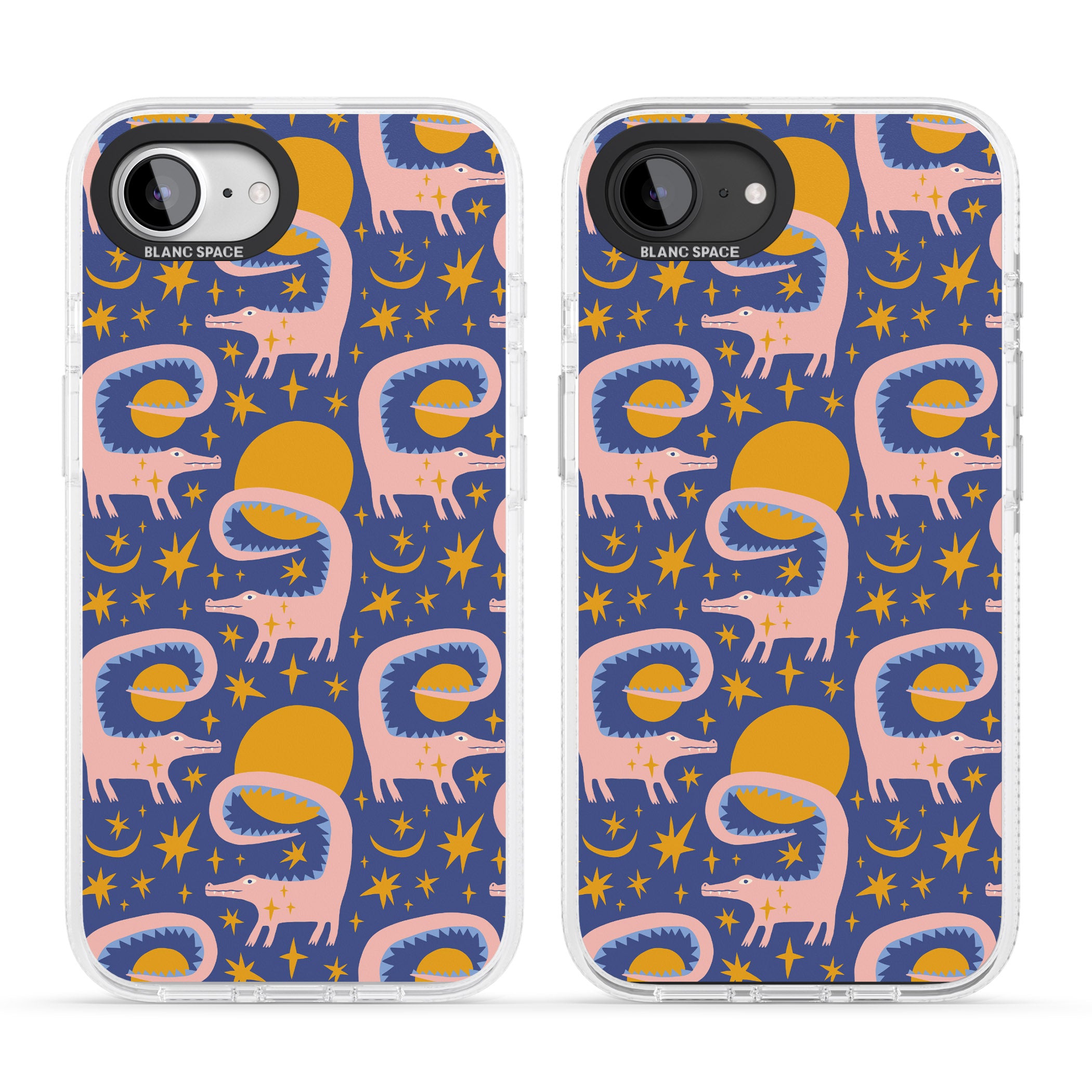 Sun Croc Pattern iPhone 16e Clear Case Impact Air - Blanc Space