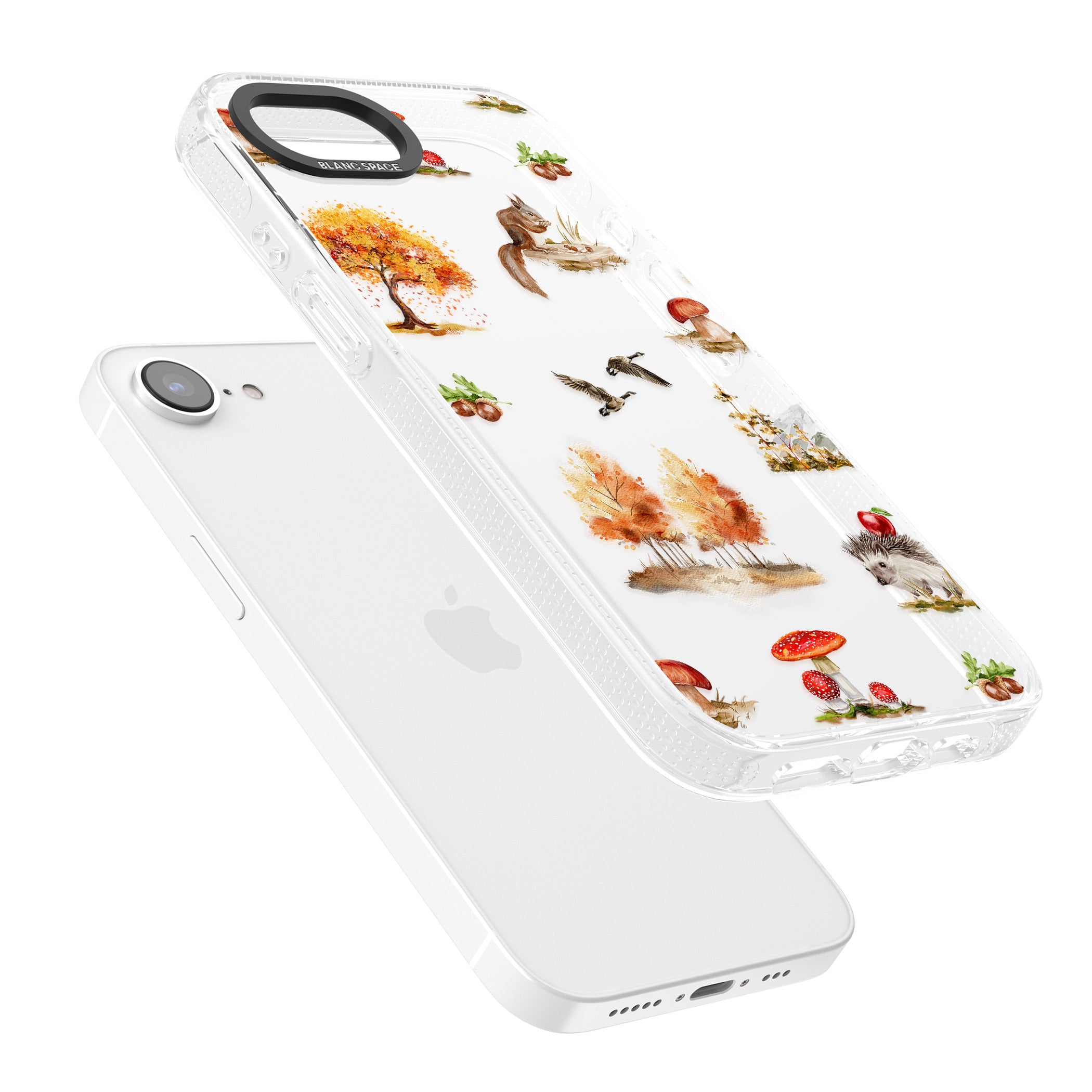 Fall Forest Friends iPhone 16e Clear Case Impact Air - Blanc Space