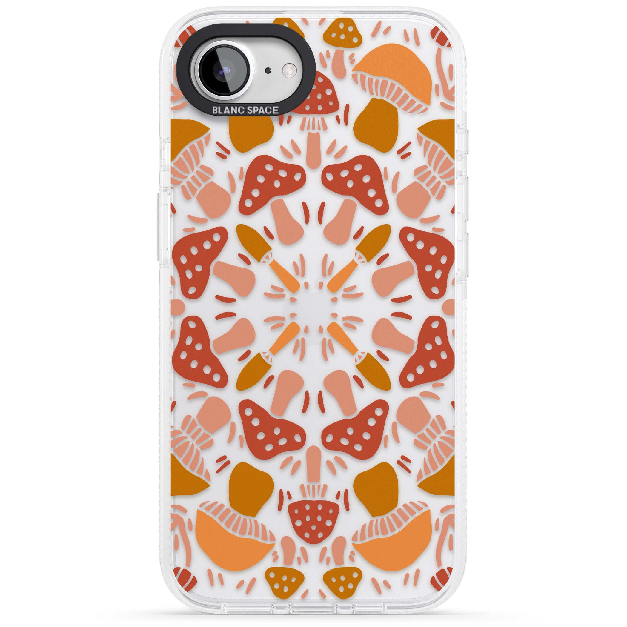 Mushroom Medley iPhone 16e Clear Case Impact Air - Blanc Space